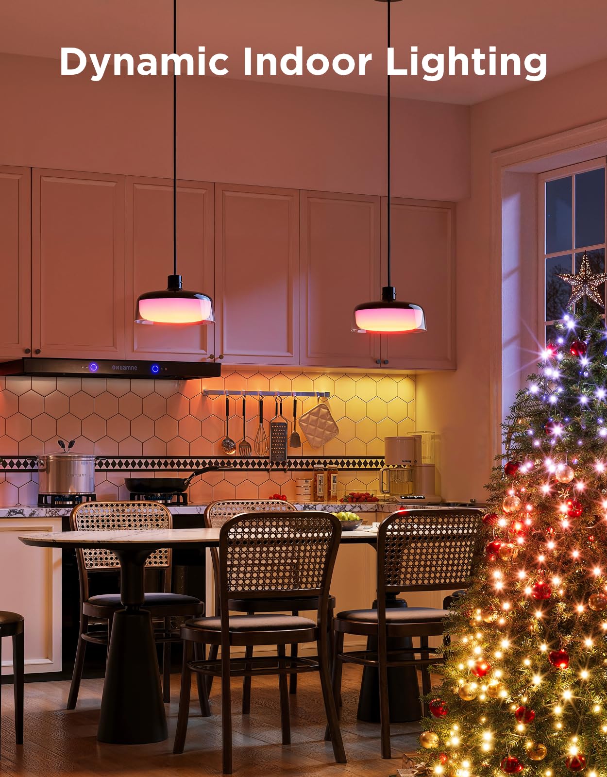 Govee Pendant Light For Kitchen Island  Three-Layer Rgbic Smart Lighting  Matter Compatible  1300Lm 2700K-6500K Dimmable Black Hanging Light Fixture Works With Alexa  Adjustable Height For Dining Room