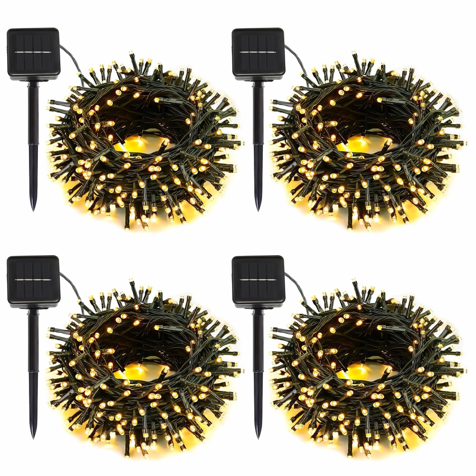 Syouhome 4 Pack Solar String Lights Outdoor, 400 Led Extra-Long 156Ft Solar Lights Outdoor With 8 Lighting Modes, Ip65 Waterproo