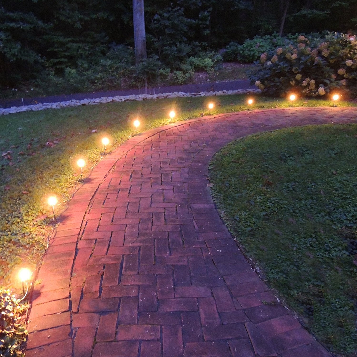 Lumabase Electric Pathway Lights, 10 Clear Bulbs, Plastic, Model 61010, Home Decor