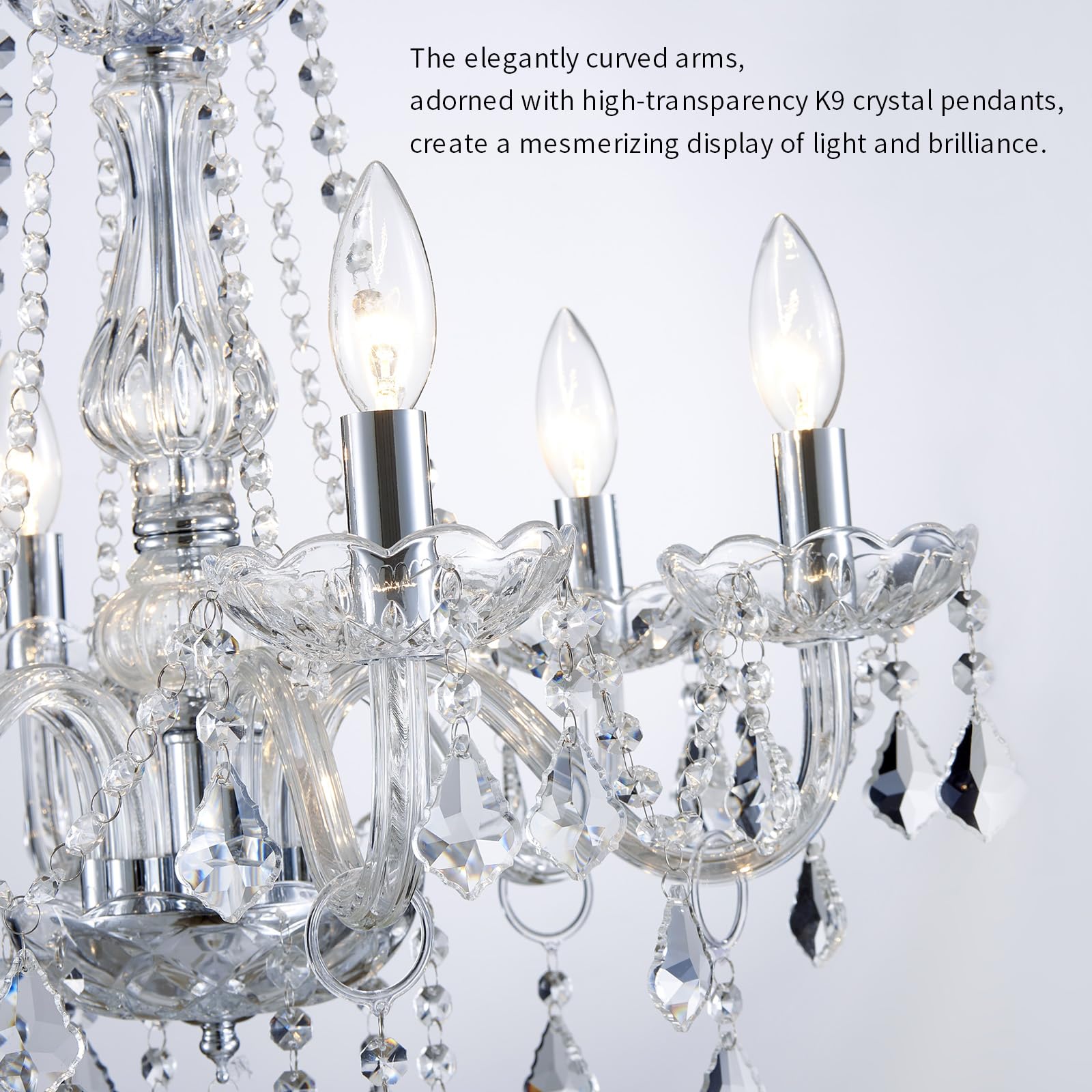 Small Crystal Chandelier, Mini Modern K9 Crystal Chandelier Dining Room Light Fixture, Crystal Pendant Ceiling Light For Bedroom