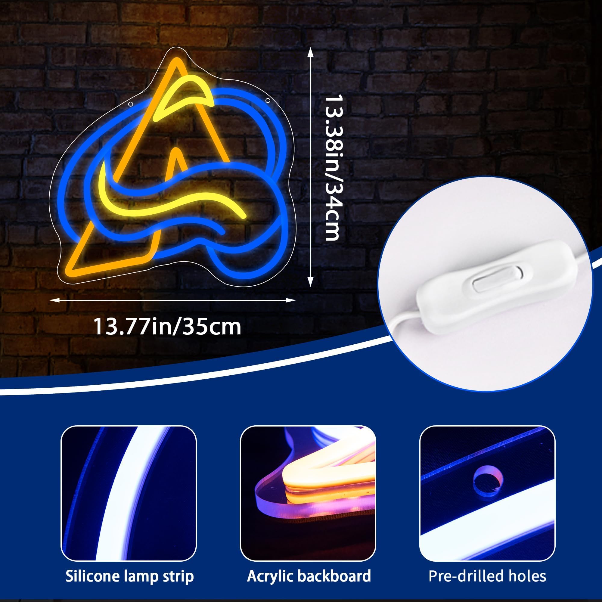 Ice Hockey Neon Sign for Wall Decor,Ice Hockey Team Logo Light,Ice Hockey LED Sign,Sports Decor,Hockey Light,Hockey Club Decor,G