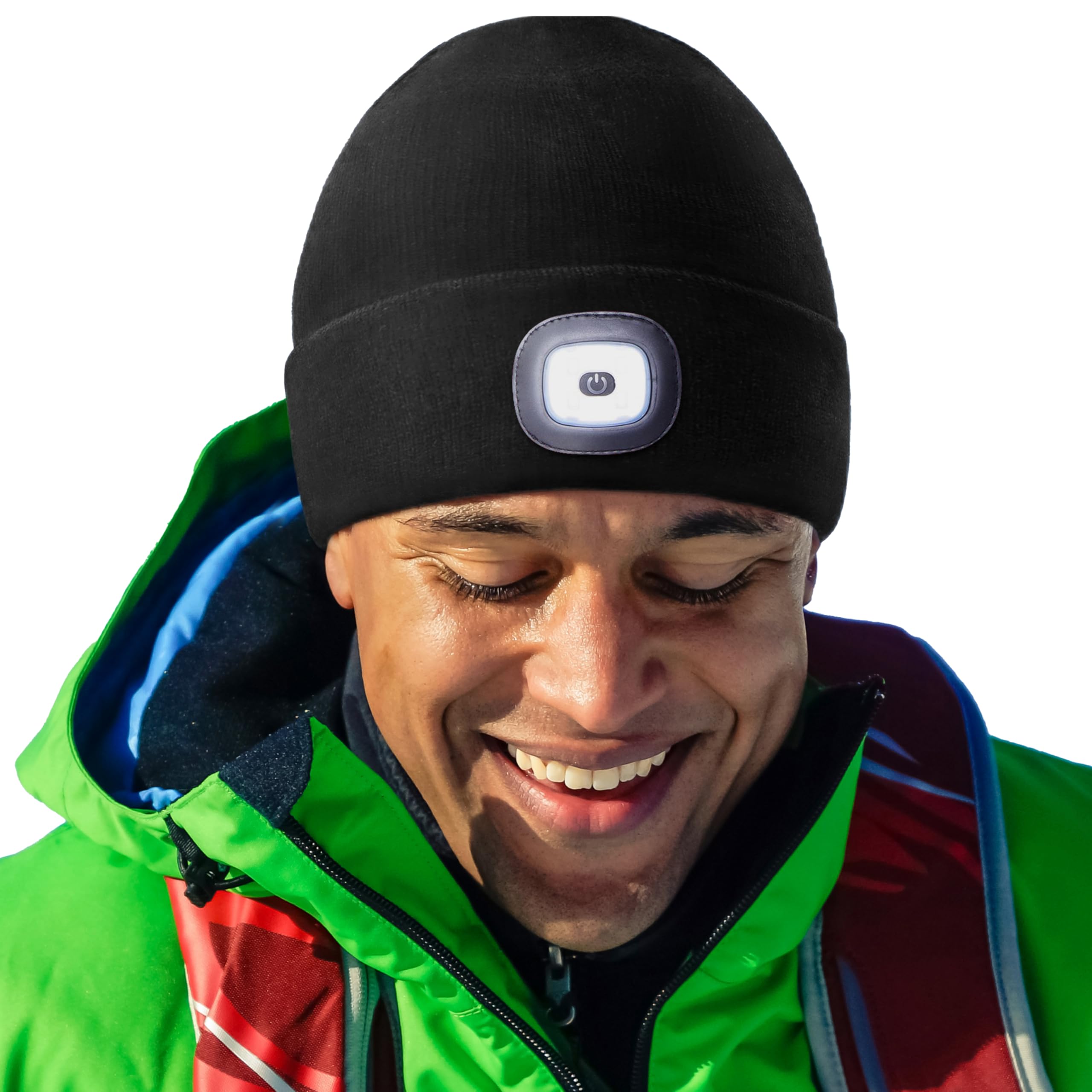 HEAD LIGHTZ Headlightz by Roq Innovation - Beanie with Light  UniGender LED Beanie Hat with Light Built in  Rechargeable  Black