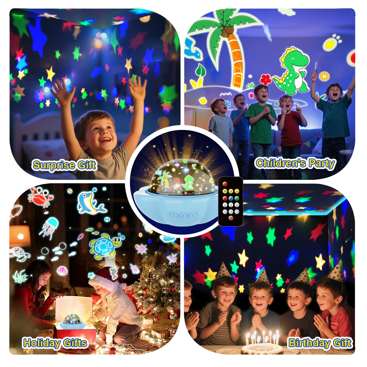 Night Light For Kids Dinosaur Night Lights Projector Remote Dimmable Timer Star Projector 360?Slient Ocean Lights For Ceiling Projector Christmas Birthday Gifts For Boys&Room Decor