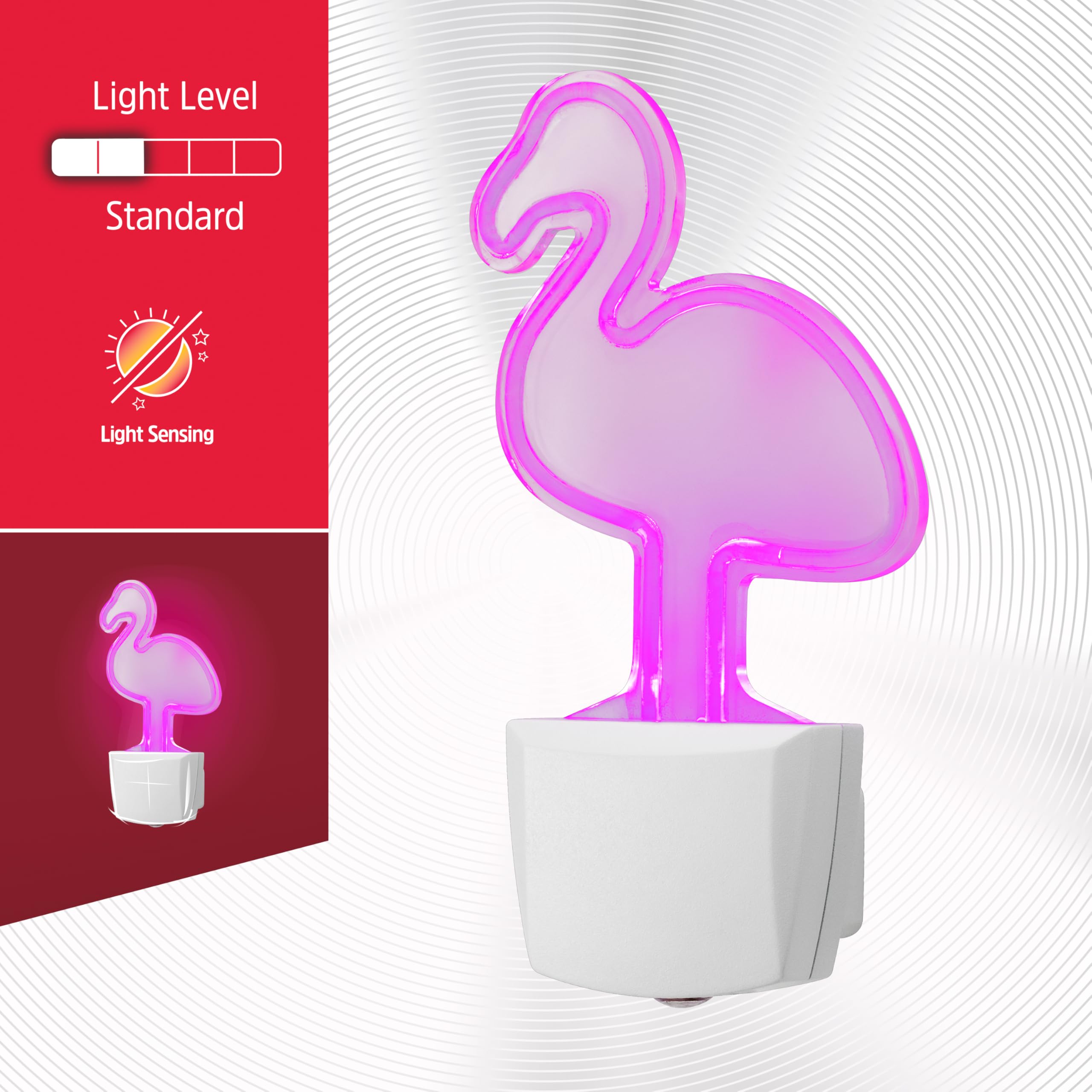 Energizer Pink Flamingo Night Light - Neon, Auto On/Off, 1 Pack, Perfect for Kids' Rooms and Nursery Decor