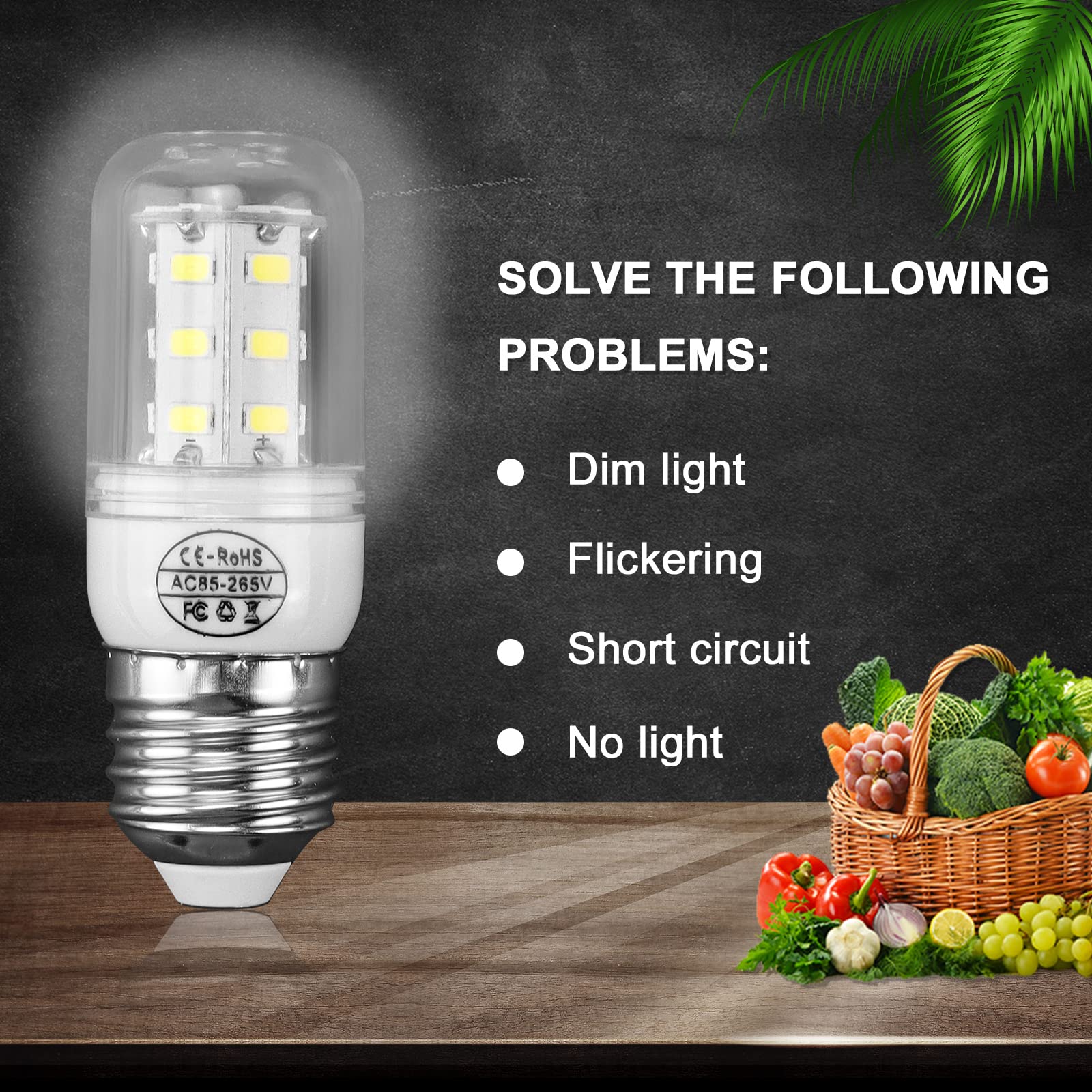 Updated 5304511738 Light Bulb Refrigerator Kei D34L Bulb,Led Refrigerator Light Bulb 3.5W Compatible With Frig.Idaire Refrigerator Light Bulb Ap6278388 Ps12364857 (85V-265V White Light*4 Pice)