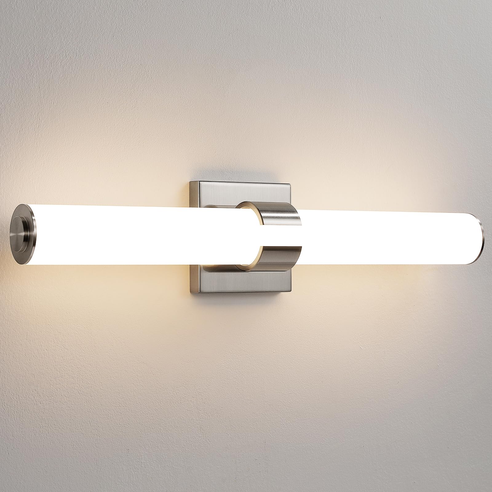 Aijiasi Brushed Nickel Vanity Lights - 22 Inch Modern Vanity Light Fixtures With Acrylic Shade, 28W Led 3000K Over Mirror Bathro