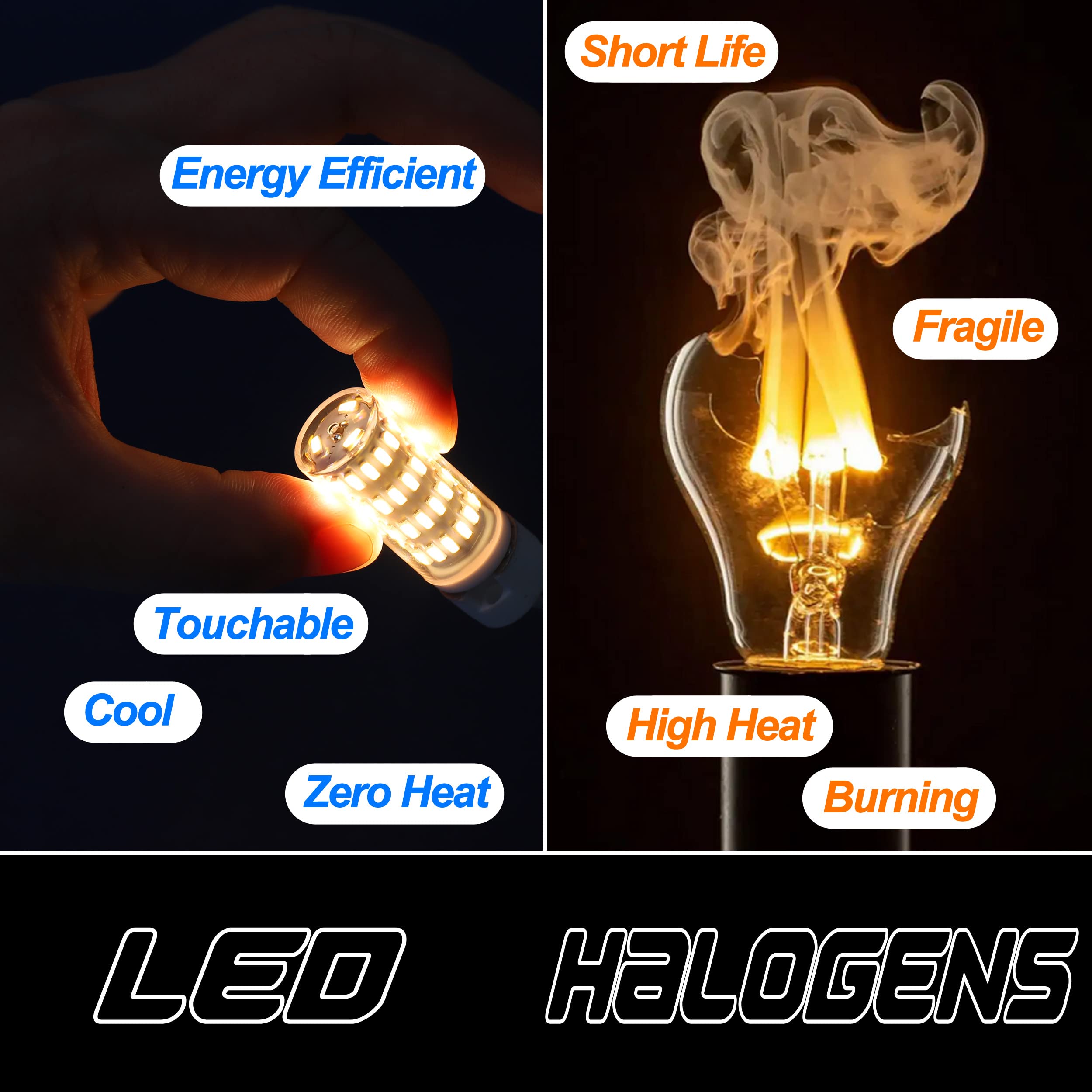 Ziomitus Dimmable E12 C7 Led Bulbs 4W, 3000K Warm White, 450Lm, 5-Pack, Plastic, Ideal For Ceiling Fans And Salt Lamps
