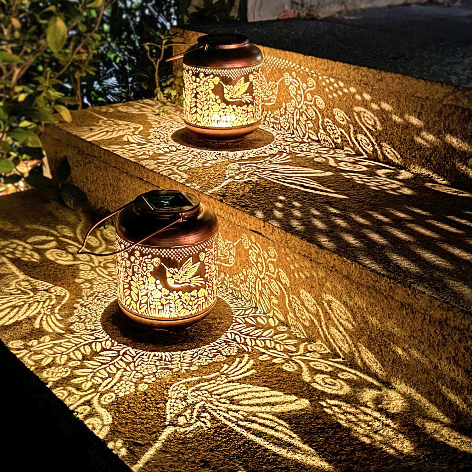TIGGSY Hummingbird Solar Lantern - Outdoor Waterproof LED Light, Bronze, Model SL-001 for Garden, Yard, Patio Decor