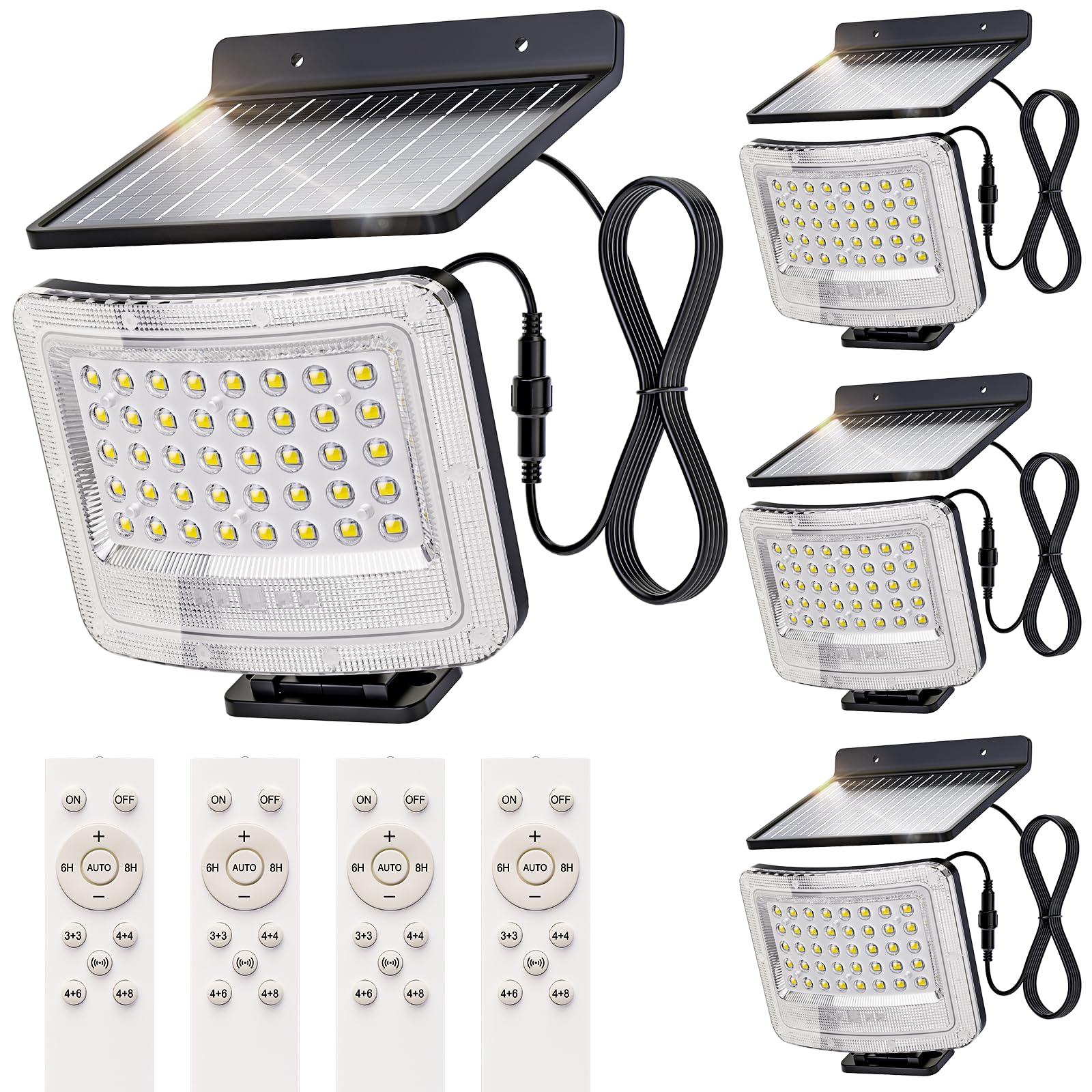 LAMPTEC Solar Lights Outdoor,4000mAh Solar Flood Light with Remote Control and Motion Sensor,Sloar Powered Security Lights with 