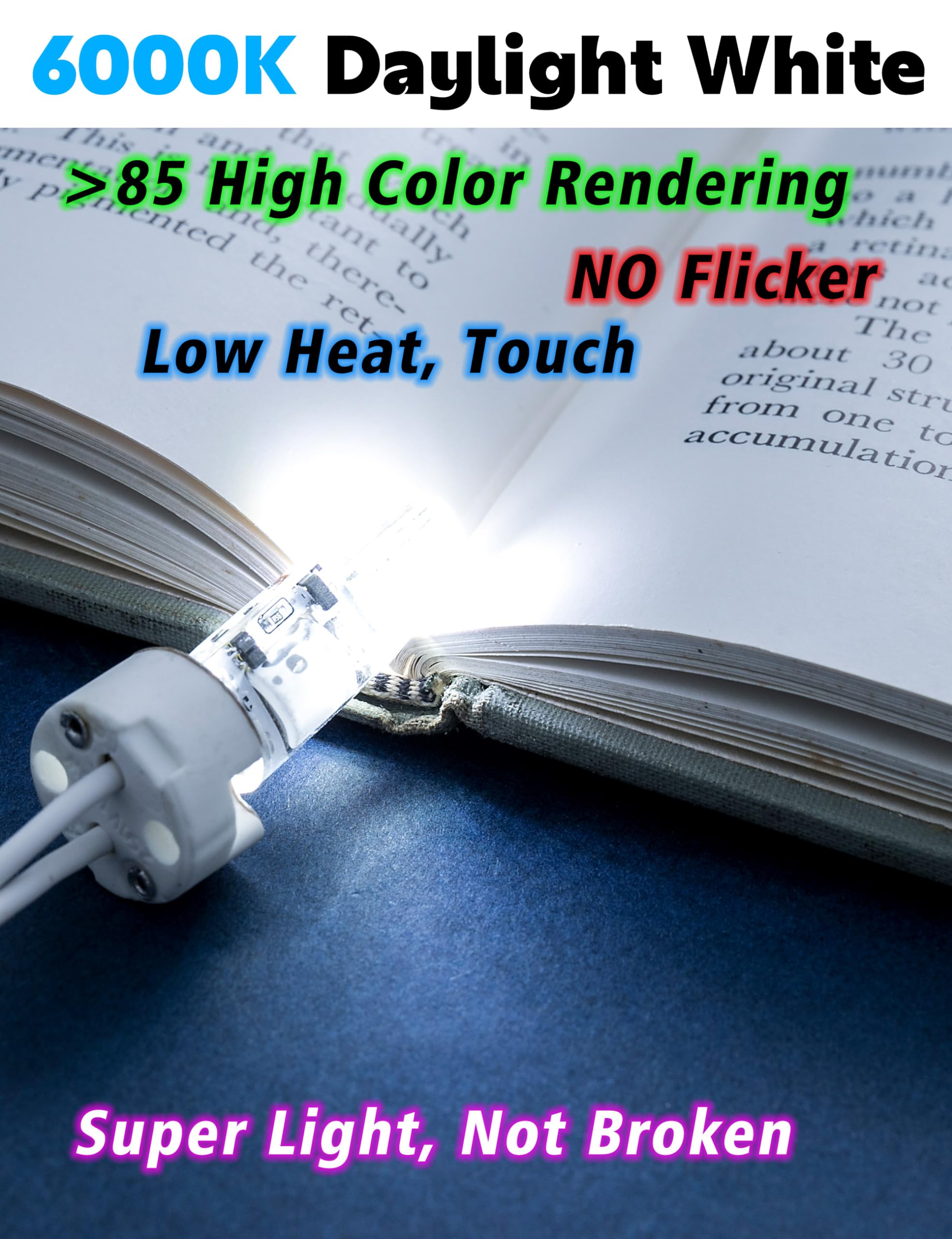 Xyanmc G4 LED Light Bulb 2W, 250LM Daylight White 6000K, AC DC 12V-24V, Not-Dimmable, 10pcs