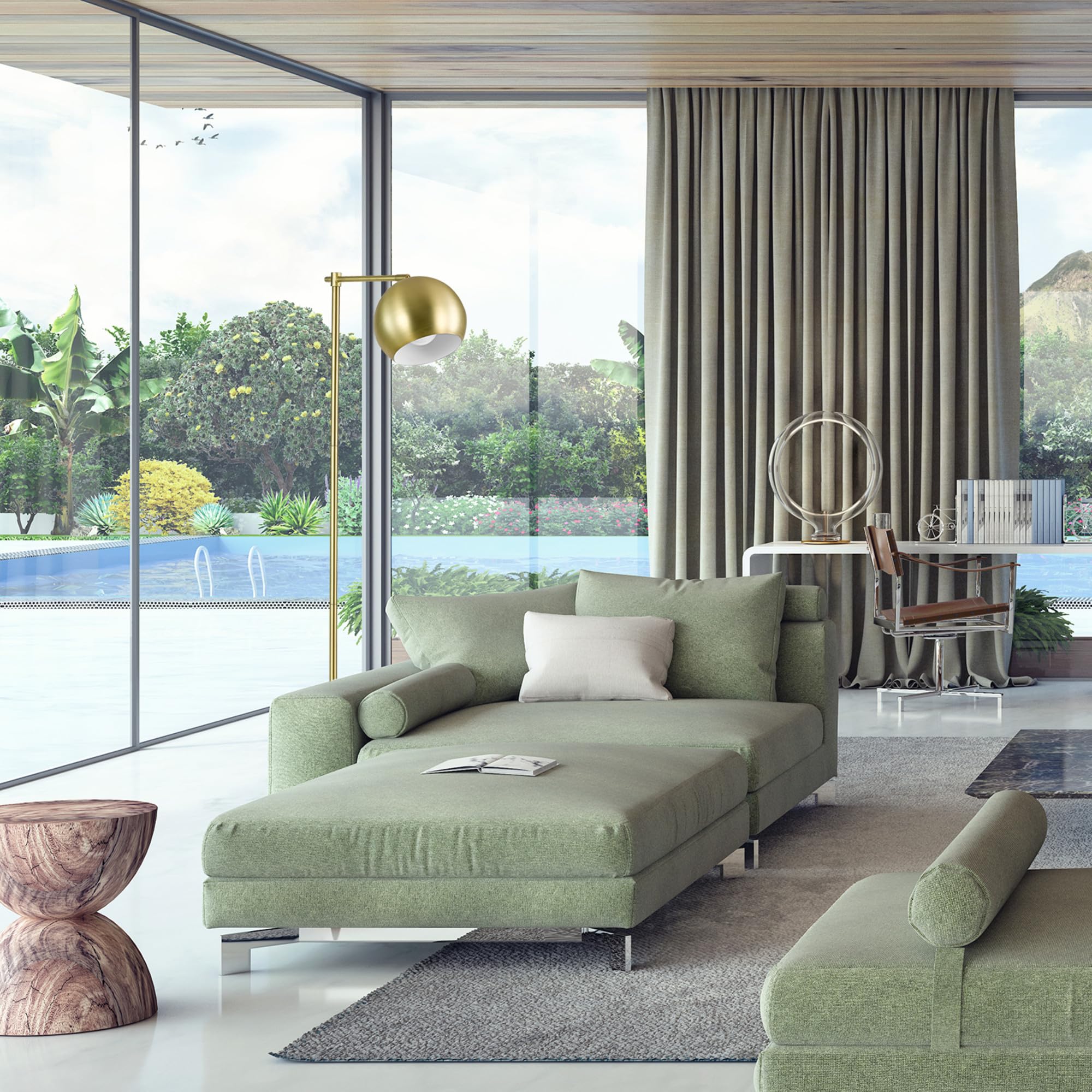 Globe Electric 12915 60'' Floor Lamp, Satin Gold Finish, Vintage Glam Design, In-Line Switch, E26 Base, Gold And Brass Modern Fl