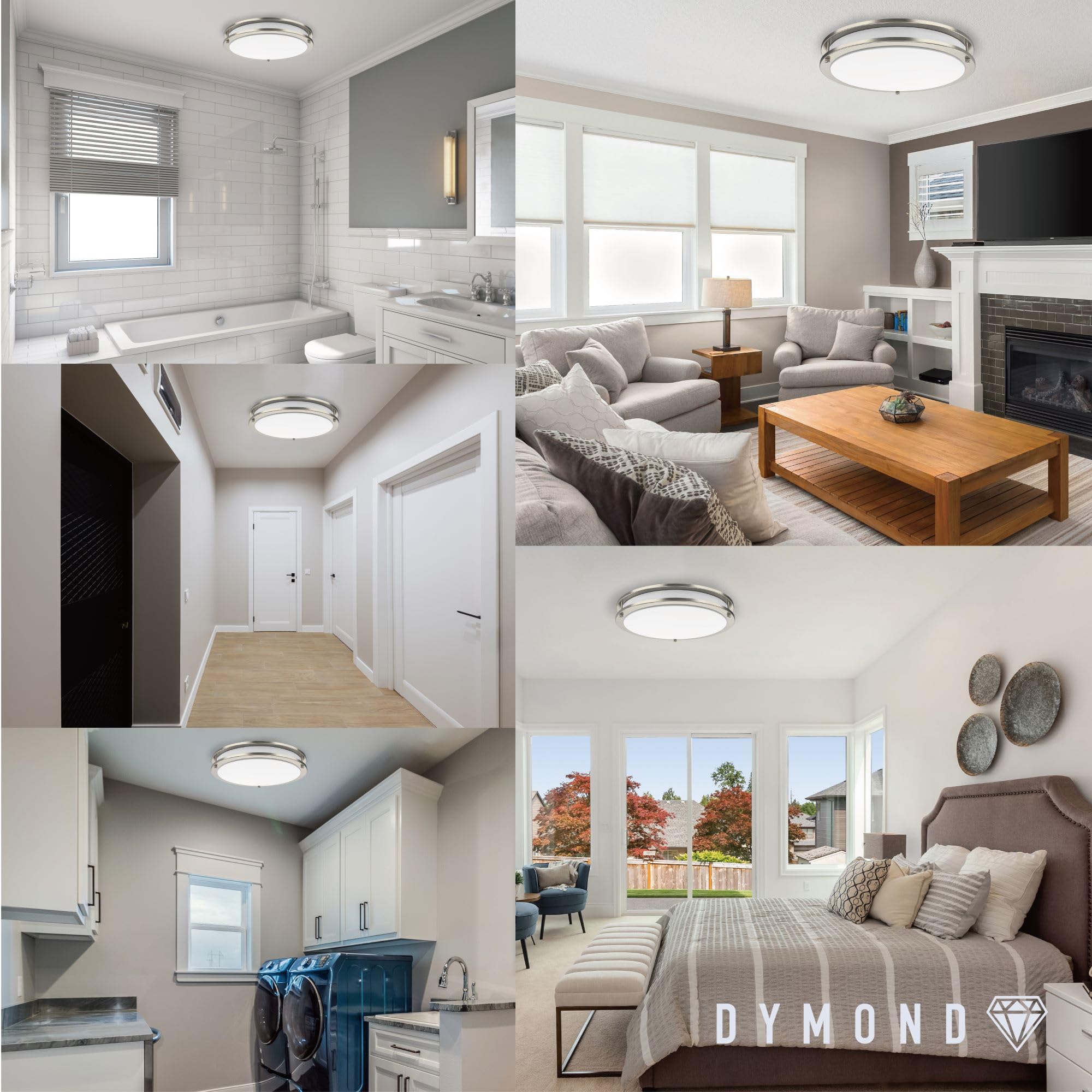 Dymond Led Ceiling Light Dimmable Flush Mount Adjustable Light Color (2700K/3000K/3500K/4000K/5000K) 5-In-1 Selectable Cct (10" 4000K)
