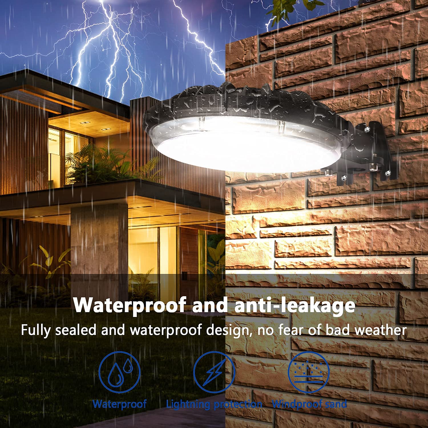 Karjoefar LED Barn Light - 100W 10000LM Dusk to Dawn Outdoor Security Light, IP65 Waterproof, 2Pack, Black