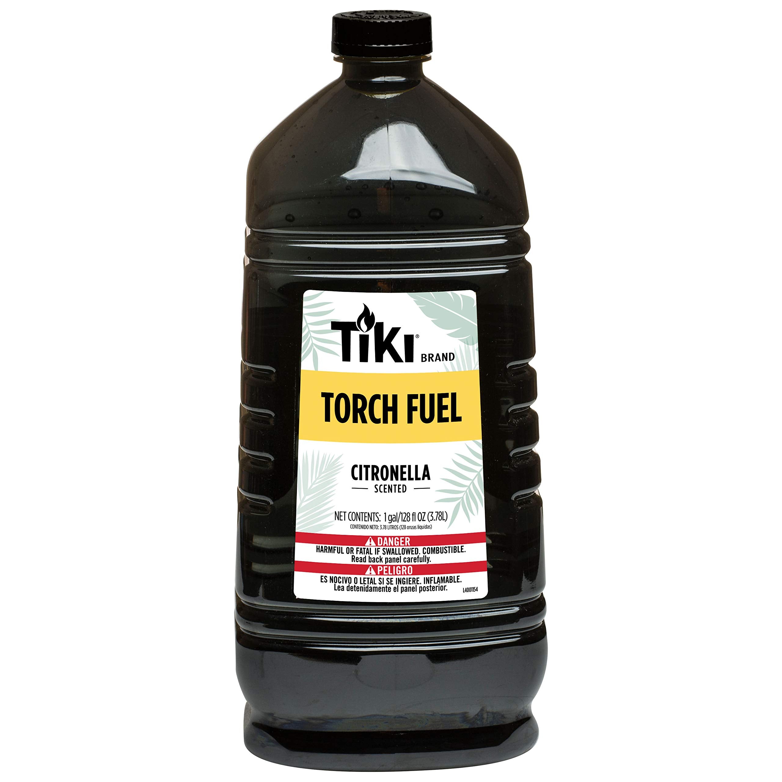 TIKI Citronella Torch Fuel - 1 Gallon, Long-Lasting for Outdoor Torches, Black, Model 1216151