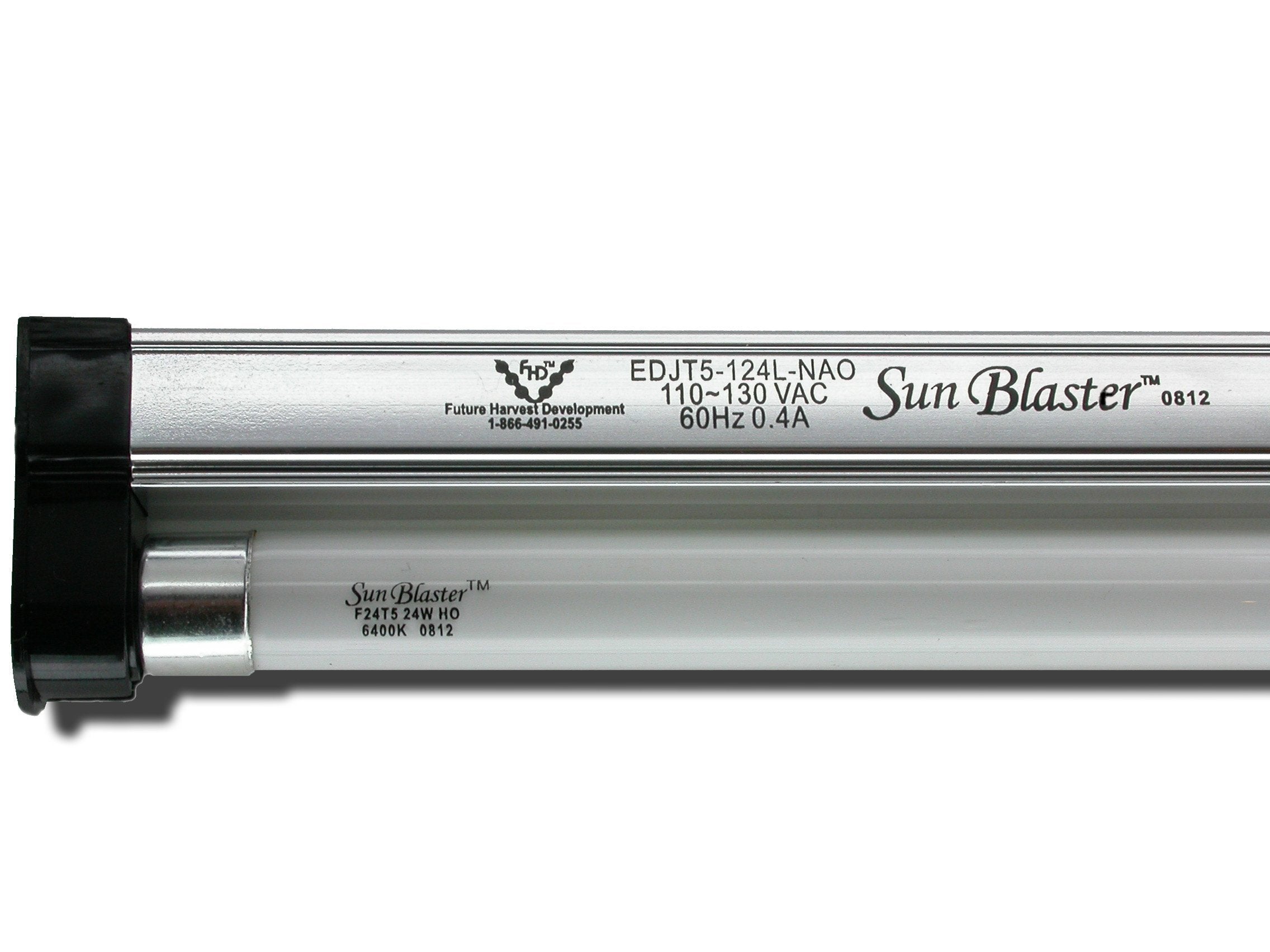 SunBlaster T5HO 24 Inch High Output Fluorescent Grow Light Fixture, 24W, Aluminum, Multicolor, Model 904301