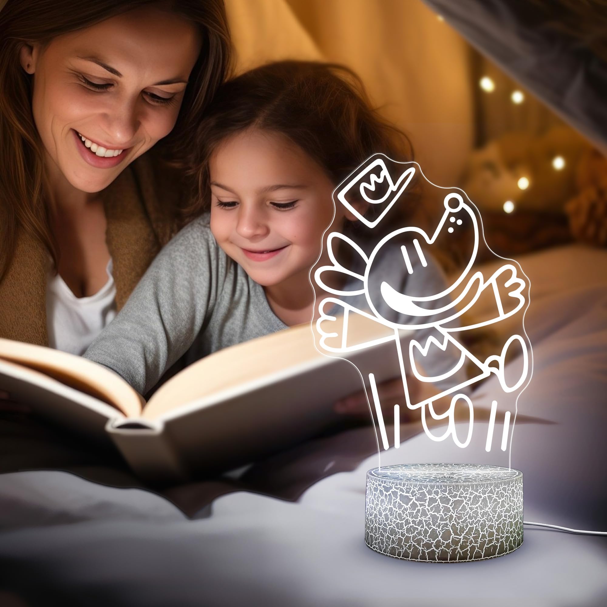 WMAT Officially Licensed Dog Man Night Light - Dog Man LED Glow Light with Removable 7 Colors Base, Kids Bedroom Decor Lamp, Nig