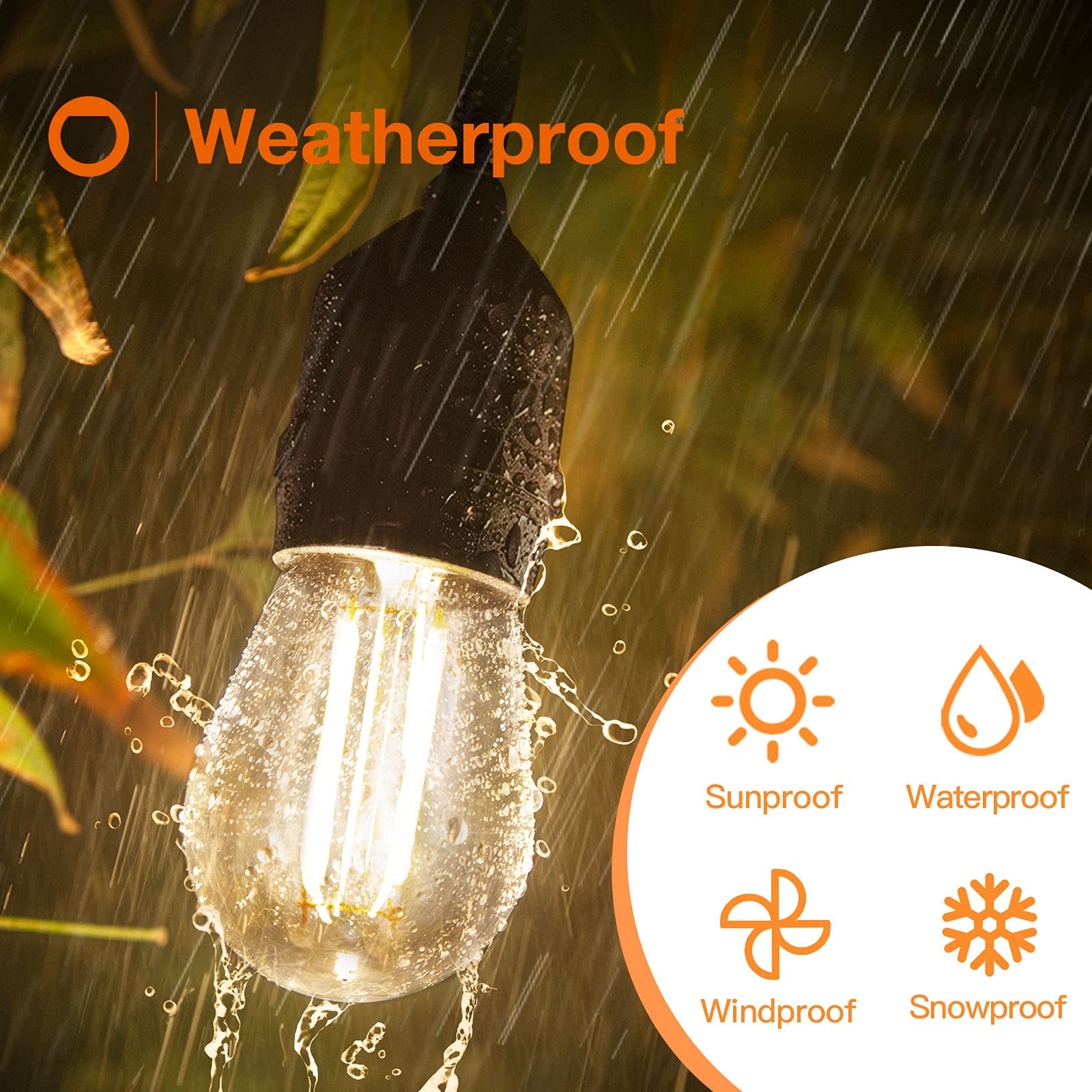 addlon LED Replacement Bulbs S14 2W Waterproof E26 Screw Base, Clear, 4 Pack, Shatterproof, Model 112511