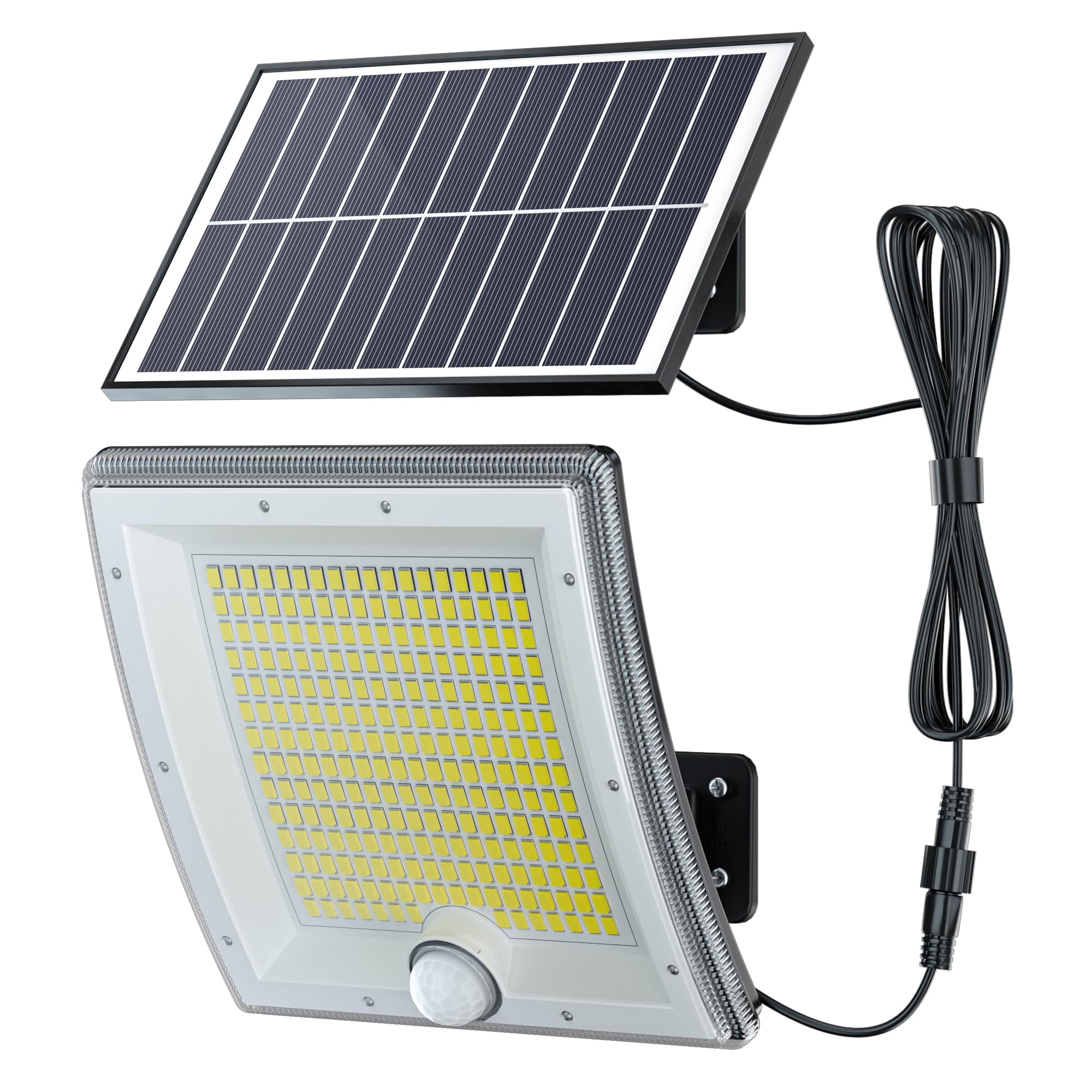 JACKYLED Solar Powered Flood Lights, Motion Sensor, Waterproof, 4-Pack, Black, Model JX-BD001C