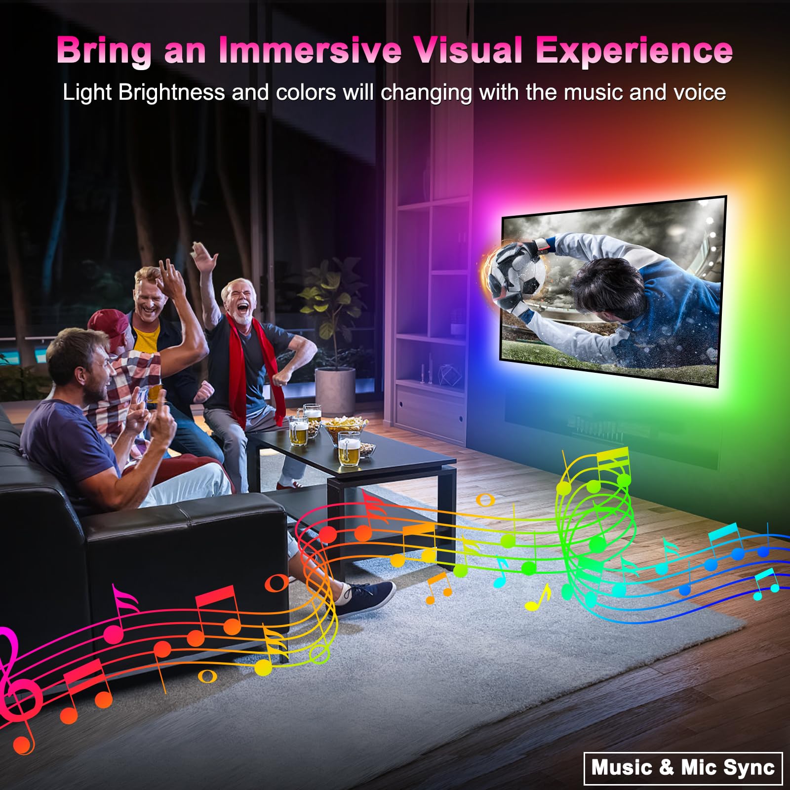 Daymeet LED Strip Lights for TV, RGB Dreamcolor, 9.84ft for 32-43in TV, APP Remote Control, Model XR-CAHCX3M