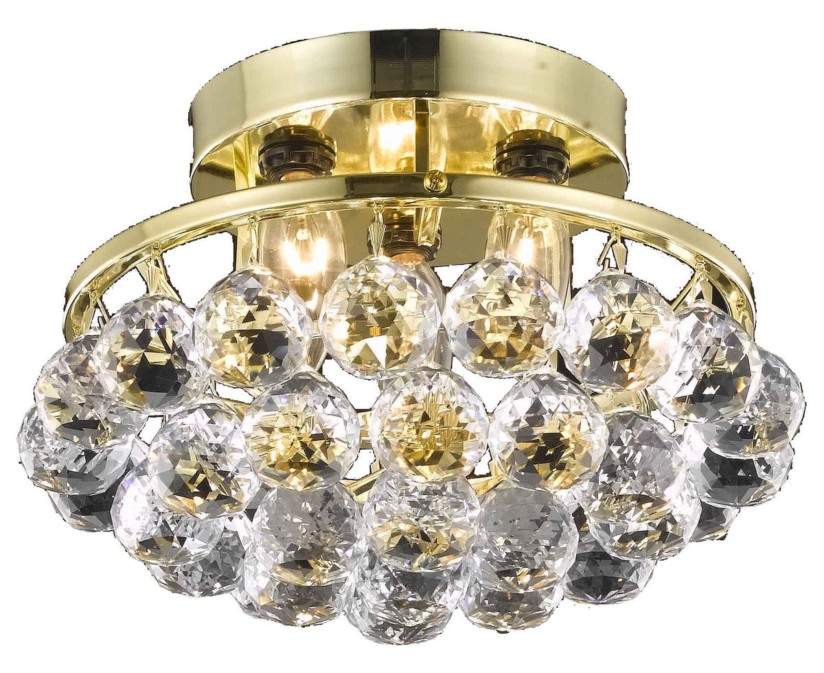 Elegant Lighting Corona Collection 3-Light Chrome Fixture With Clear Crystal Accents
