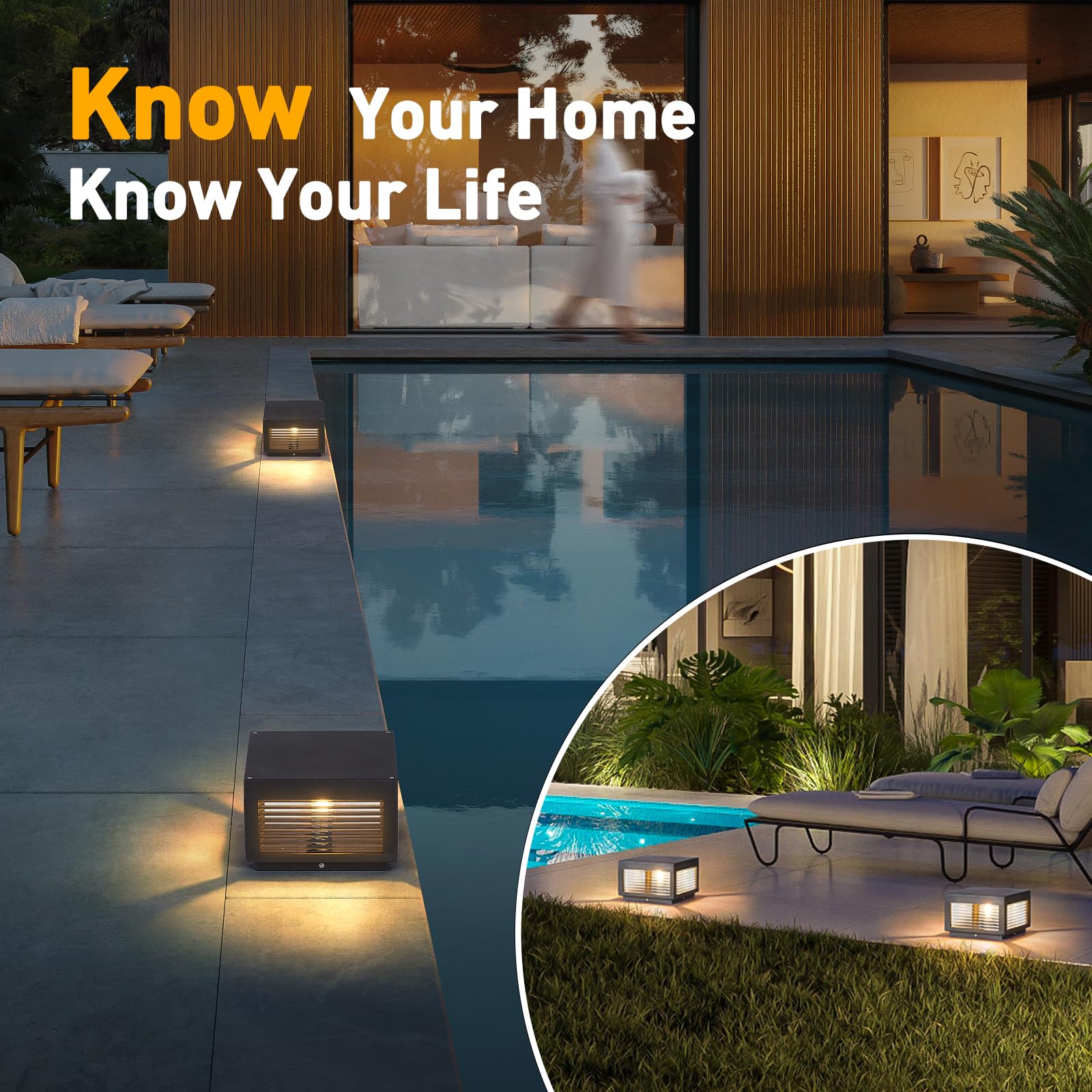 Mvbt 9.8&quot; Waterproof Outdoor Post Light, Modern Aluminum Pillar Lantern, 3000K Led