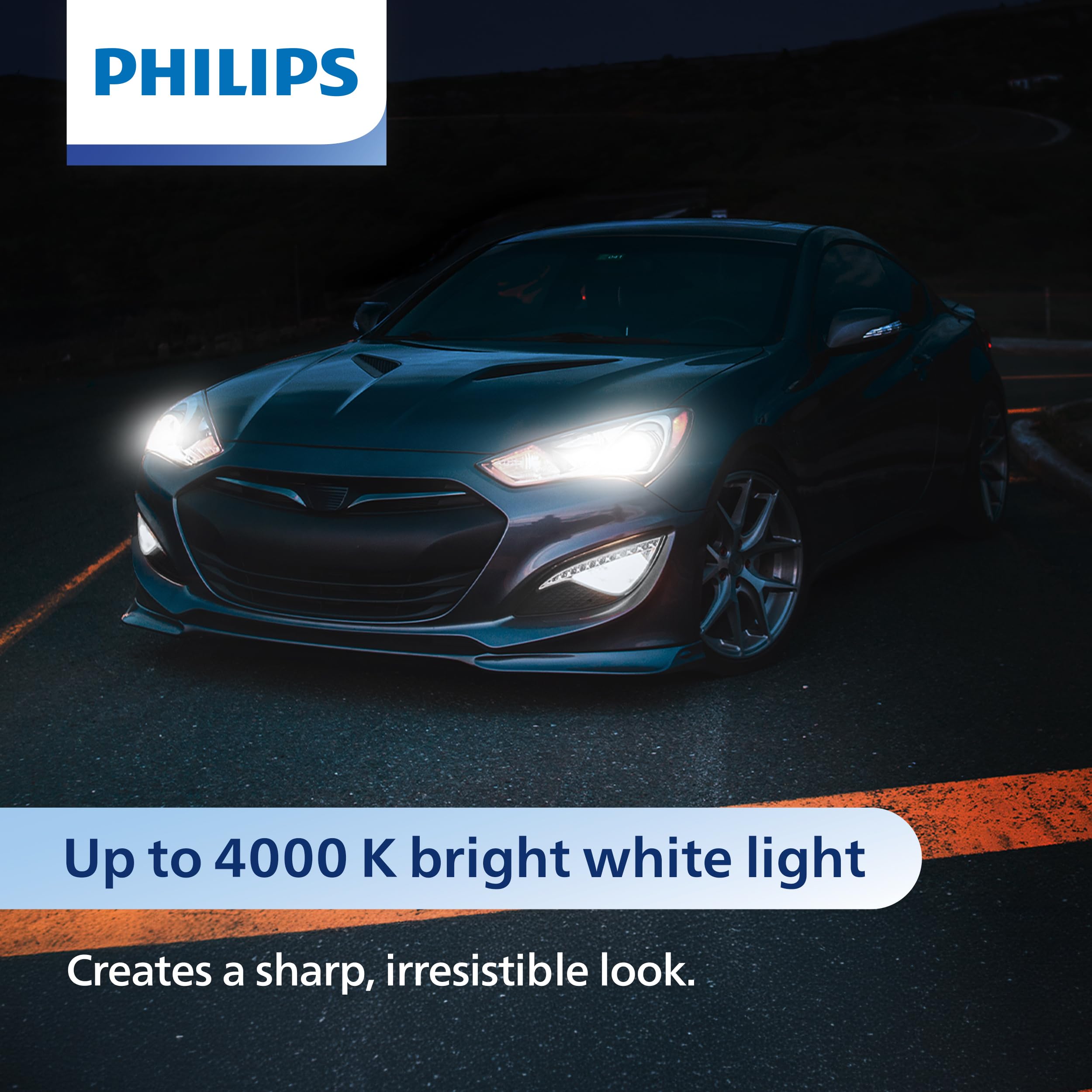 Philips Automotive Lighting H11 Headlight Bulb, CrystalVision Platinum, Pack of 2, White