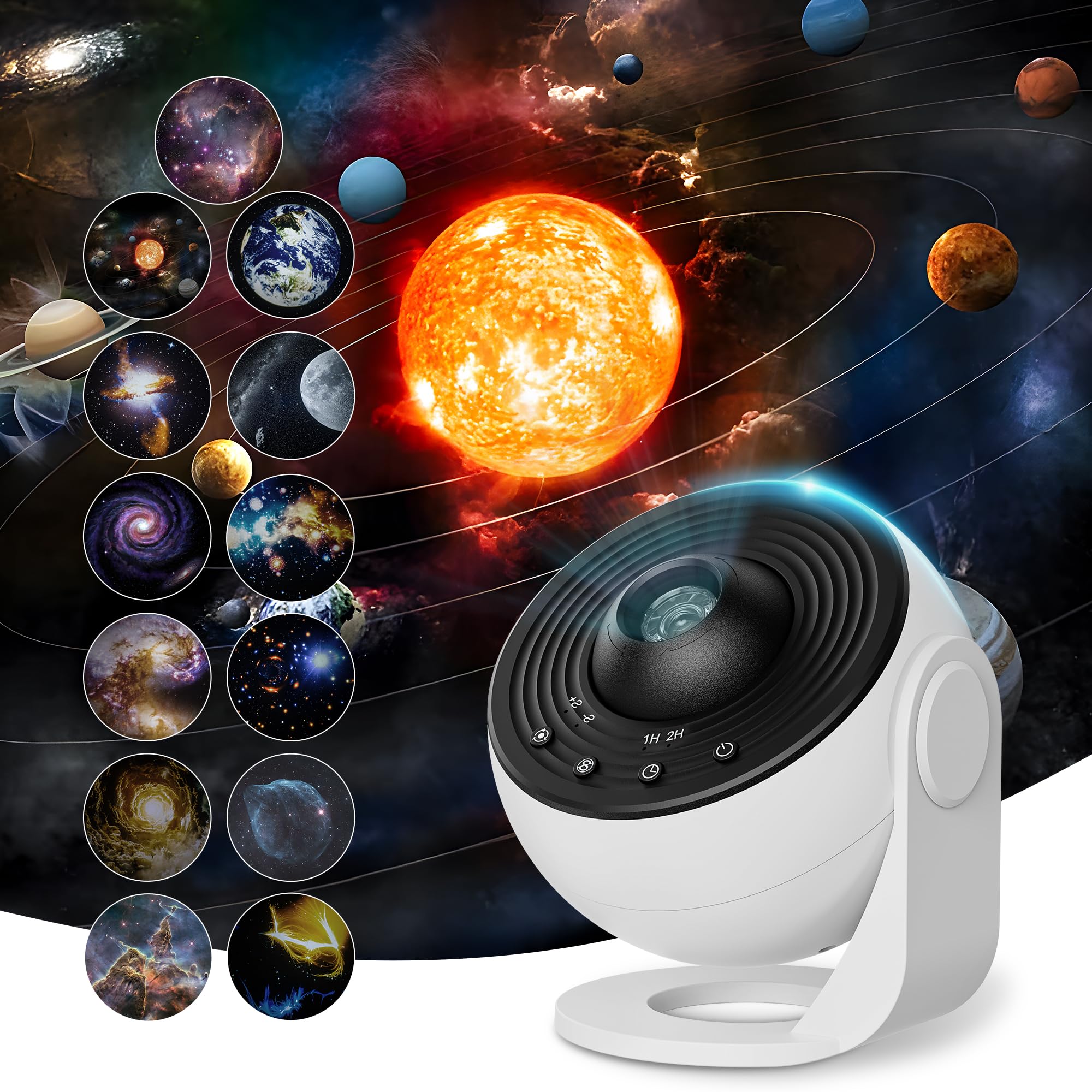 Galaxy Projector Pro for Bedroom, 13 in 1 Planetarium Star Projector with Solar System & Constellation, Night Light for Ceiling 