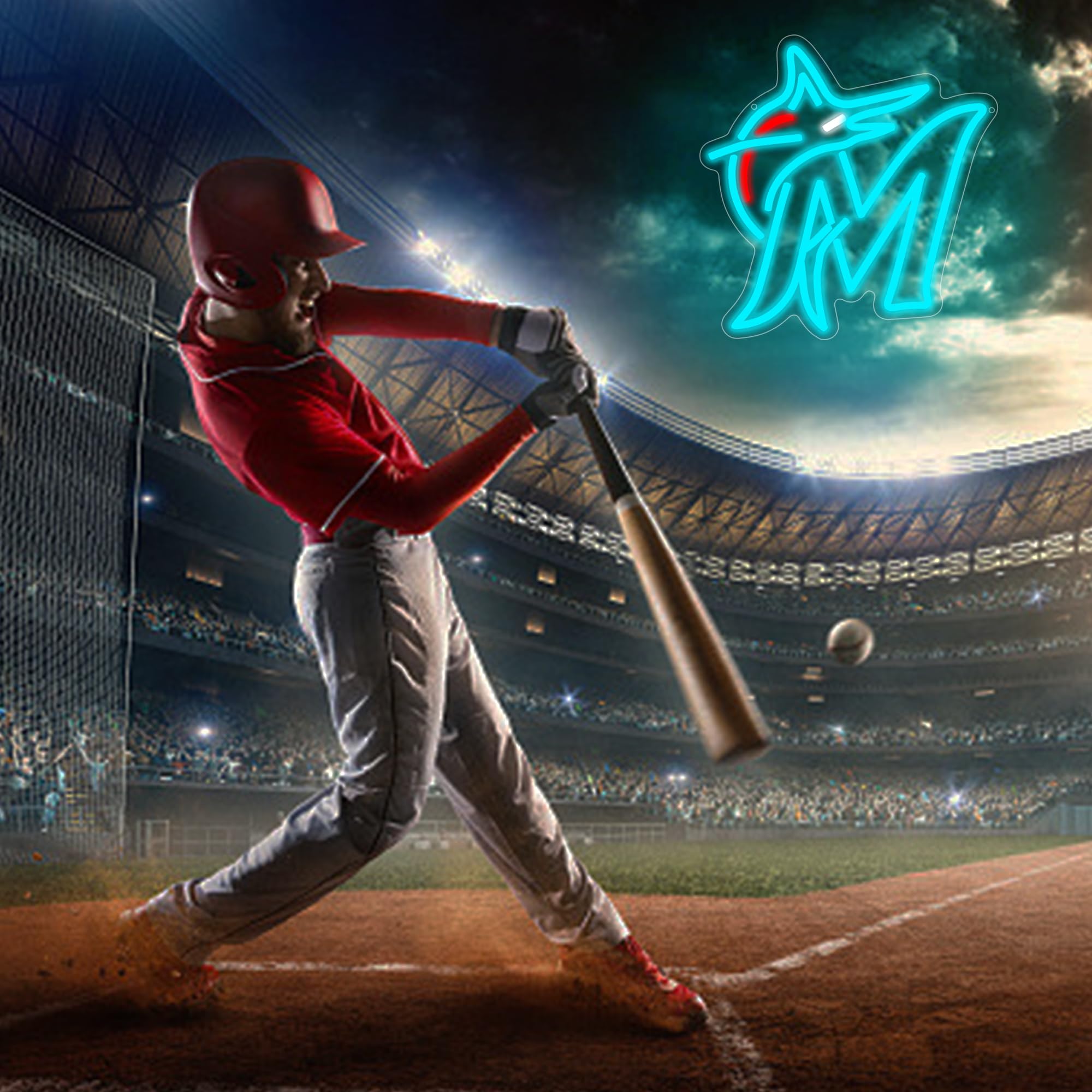 Baseball Neon Sign For Wall Decor Baseball Neon Light For Man Cave Team Led Light Up Sign For Bedroom Bar Dorm Party Birthday Gifts For Sport Fans 5V Usb Powered Size 12 * 12.5(Zyld292)