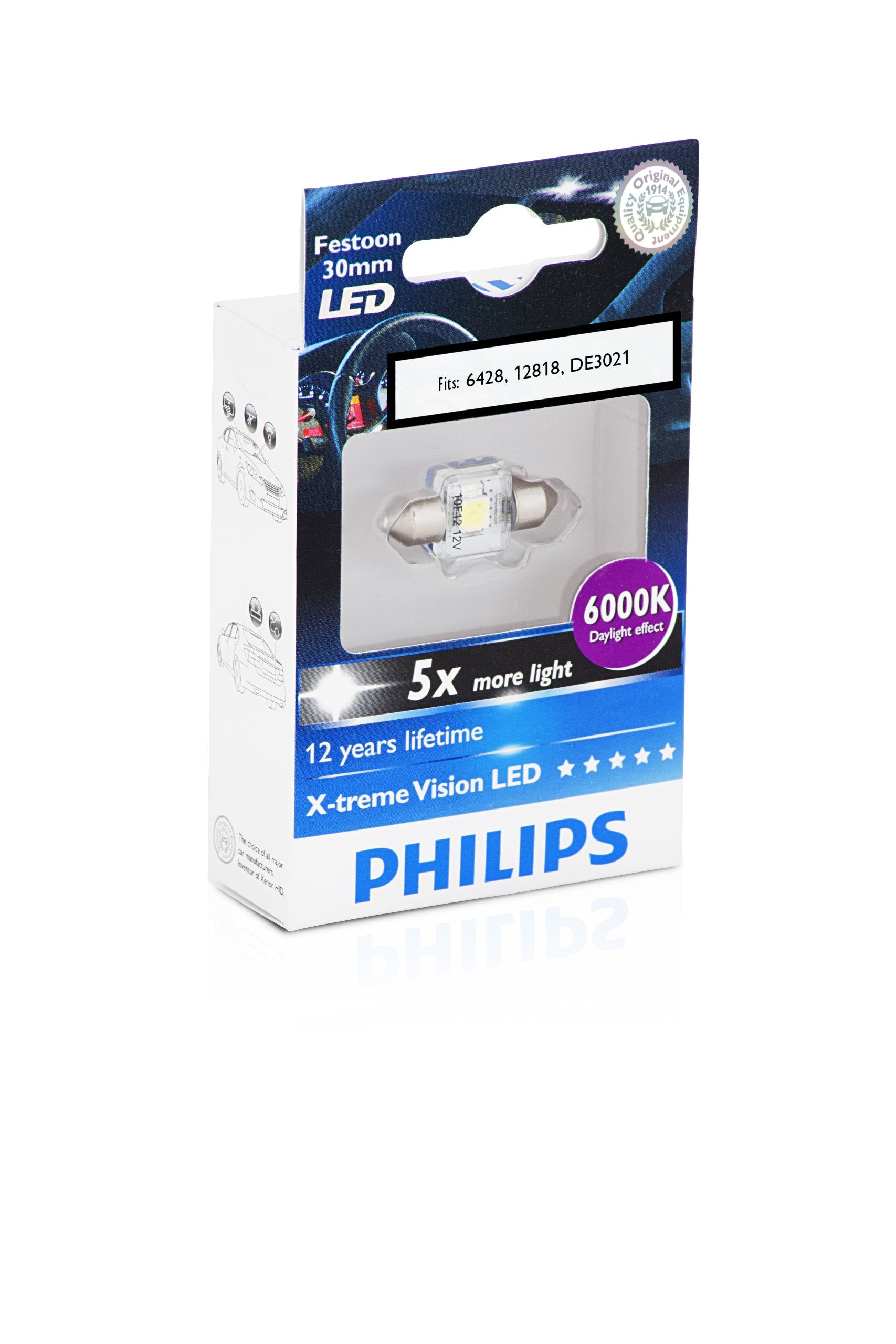Philips 30Mm Festoon X-Tremevision Led 6000K Interior Light (Pack Of 1)
