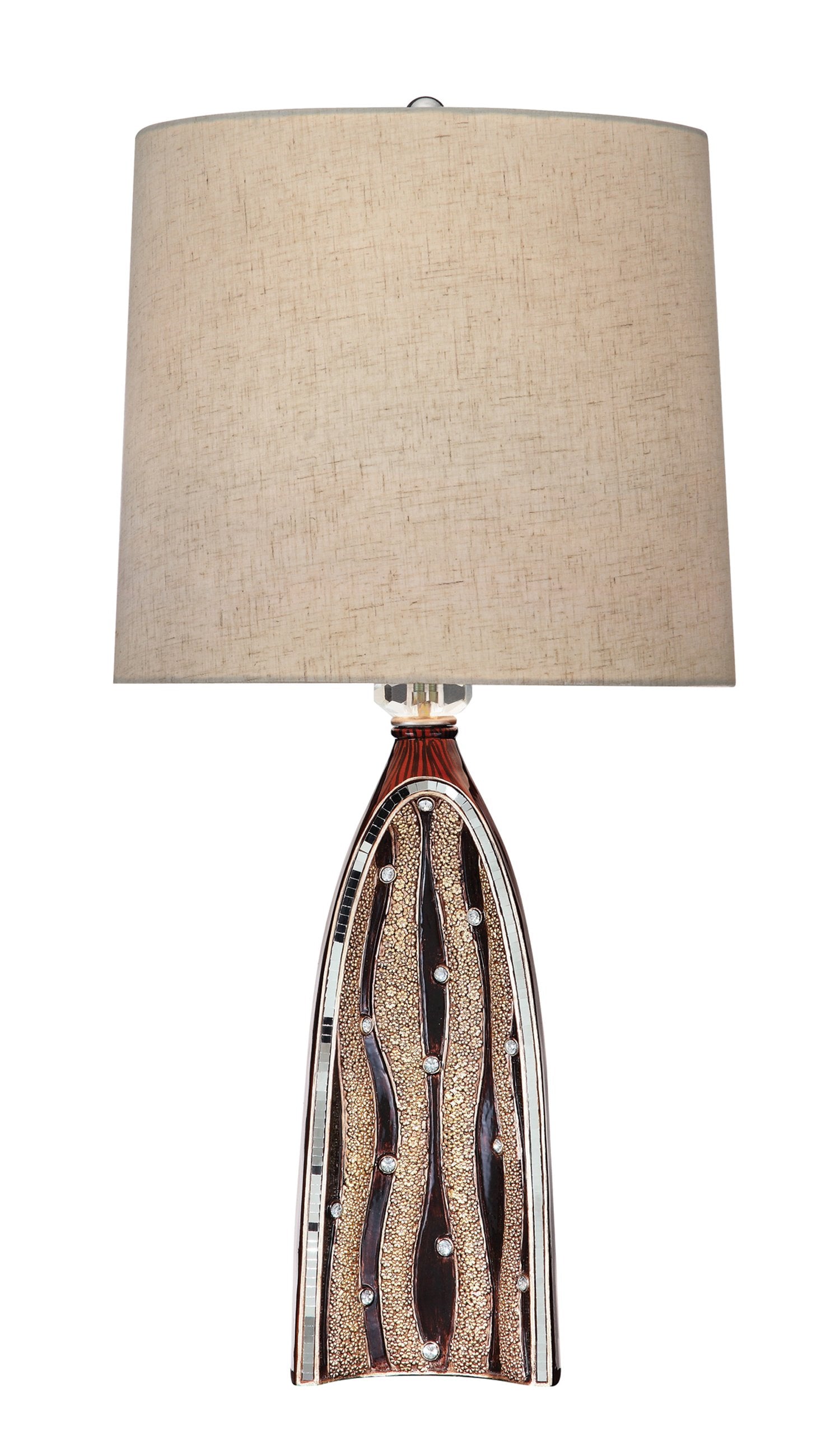 Ok Lighting Sunset Ripples Table Lamp - Brown Resin, Model Ok-4265T