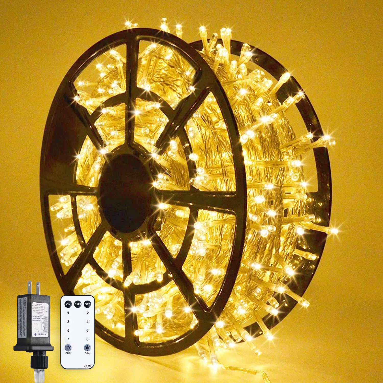 Jmexsuss 1000 Led Christmas Lights Outdoor Indoor String Lights With 8 Modes Warm White Christmas Tree Lights Plug In