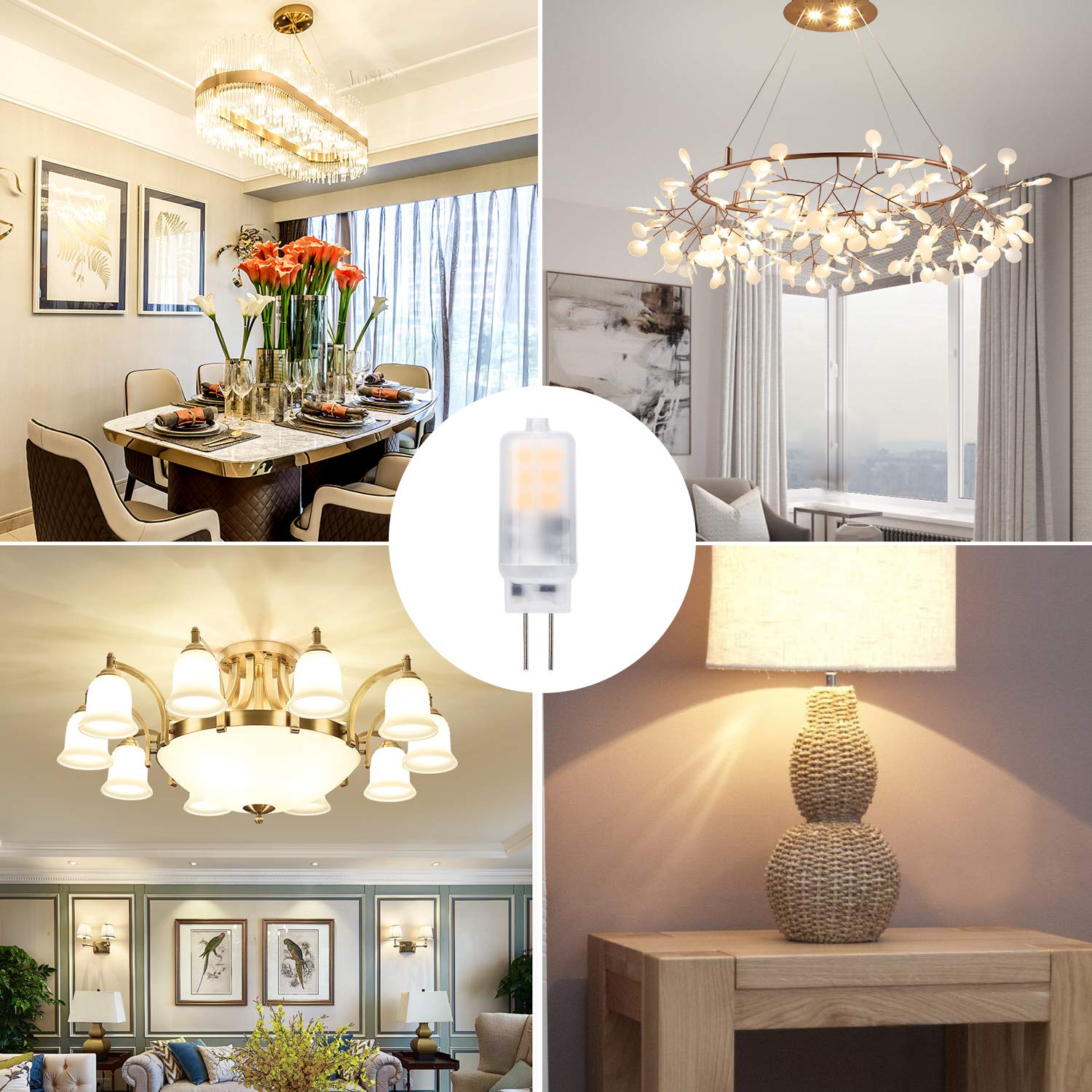 Yuiip G4 Led Bulb 2W Warm White 2700K Bi-Pin Base, 10 Pack, Non-D