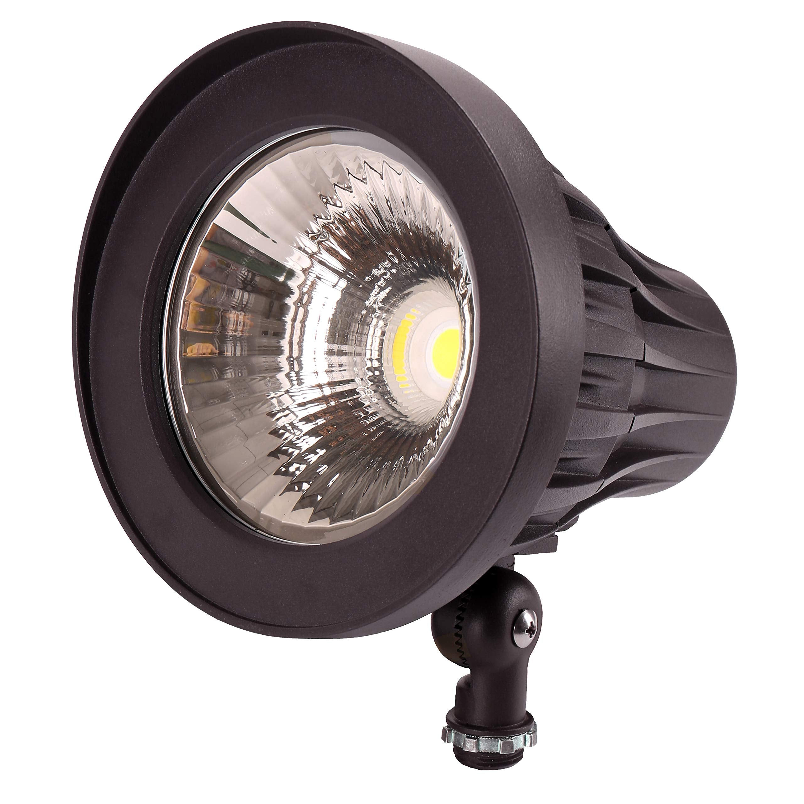 GKOLED 30W Round LED Spotlight, 4000K Cool White, 3350 Lumens, 20° Beam Angle, UL Listed, Dark Bronze, Model GKOFR30W