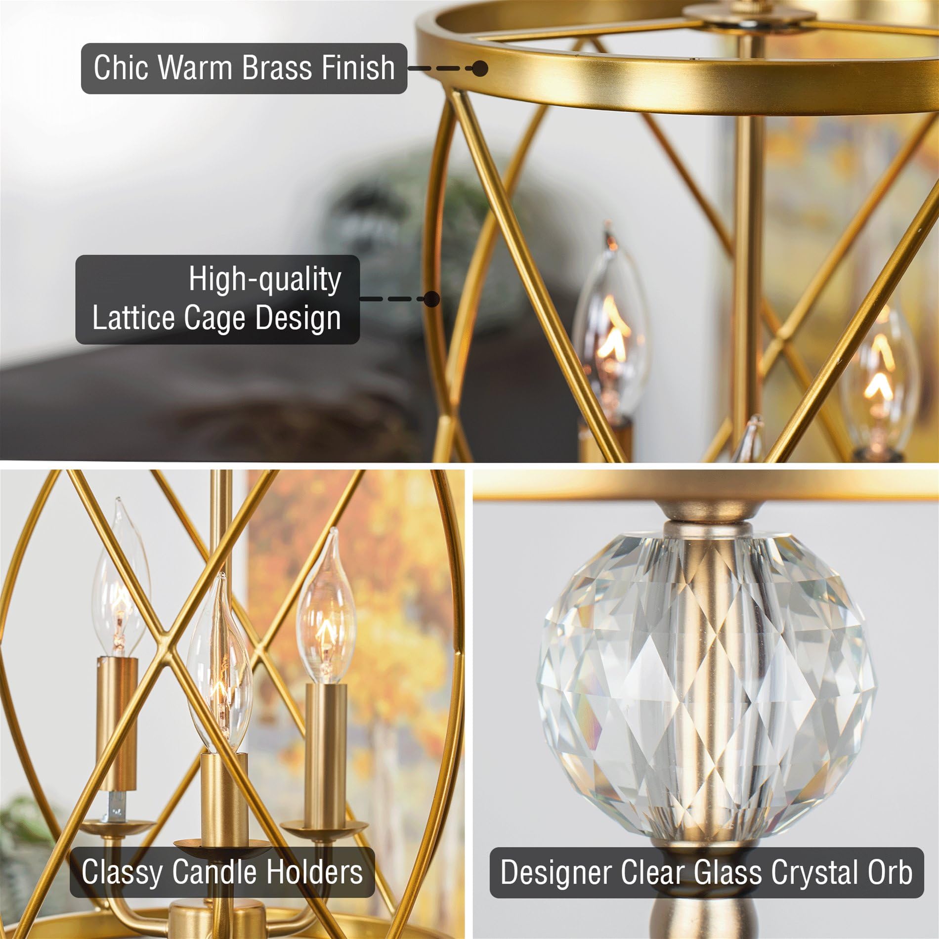 Kira Home Eleanor 26.5'' Traditional 3-Light Chandelier, Cylinder Foyer Pendant Light, Adjustable Height, Warm Brass Finish