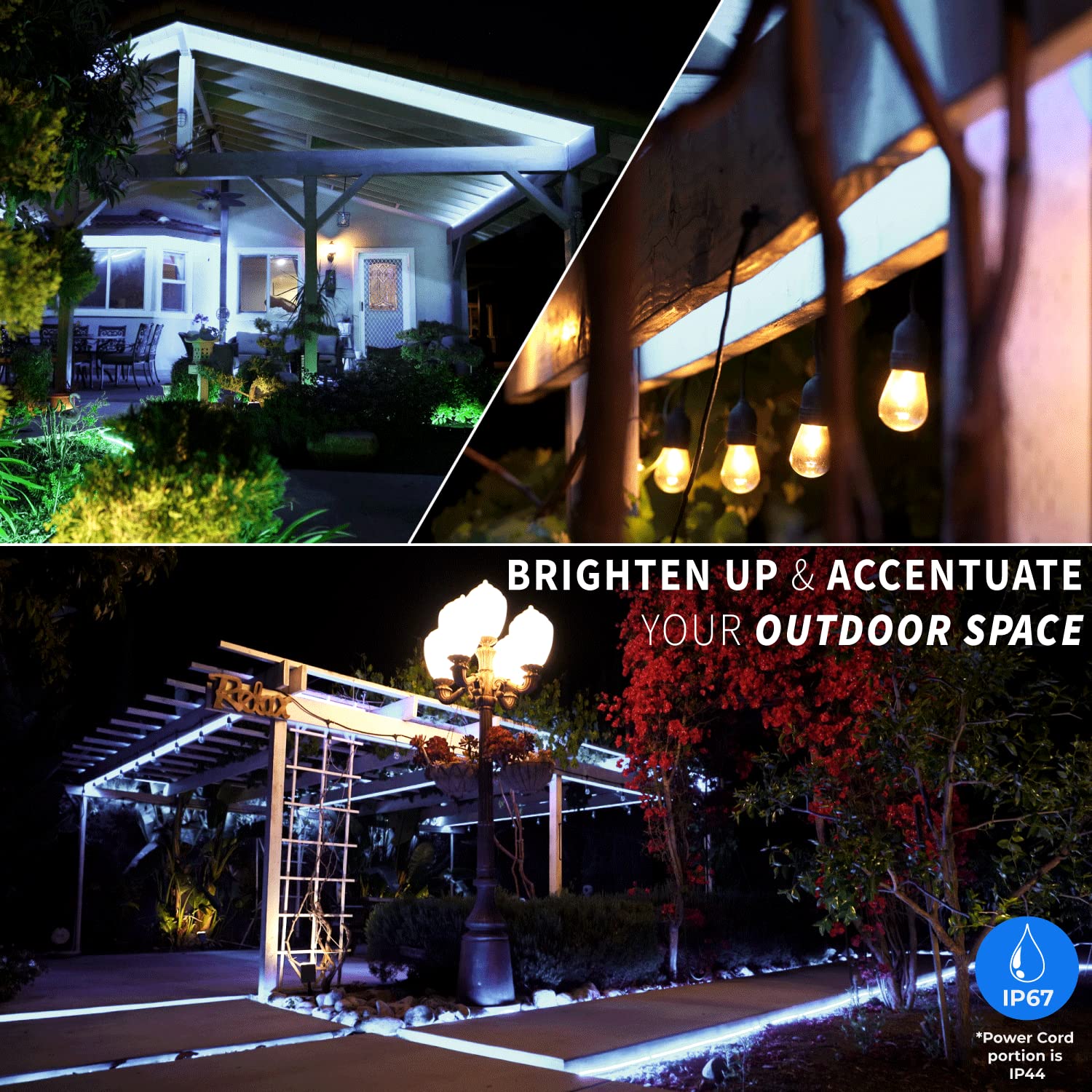 West Ivory 648Leds, 60Ft Cool White Led Rope Light W/ 8 Mode 1/2" Thick, Controller Connectable Outdoor Permanent Waterproof Accent Exterior Lighting, Etl Certified, Holiday Christmas Backyard Decor