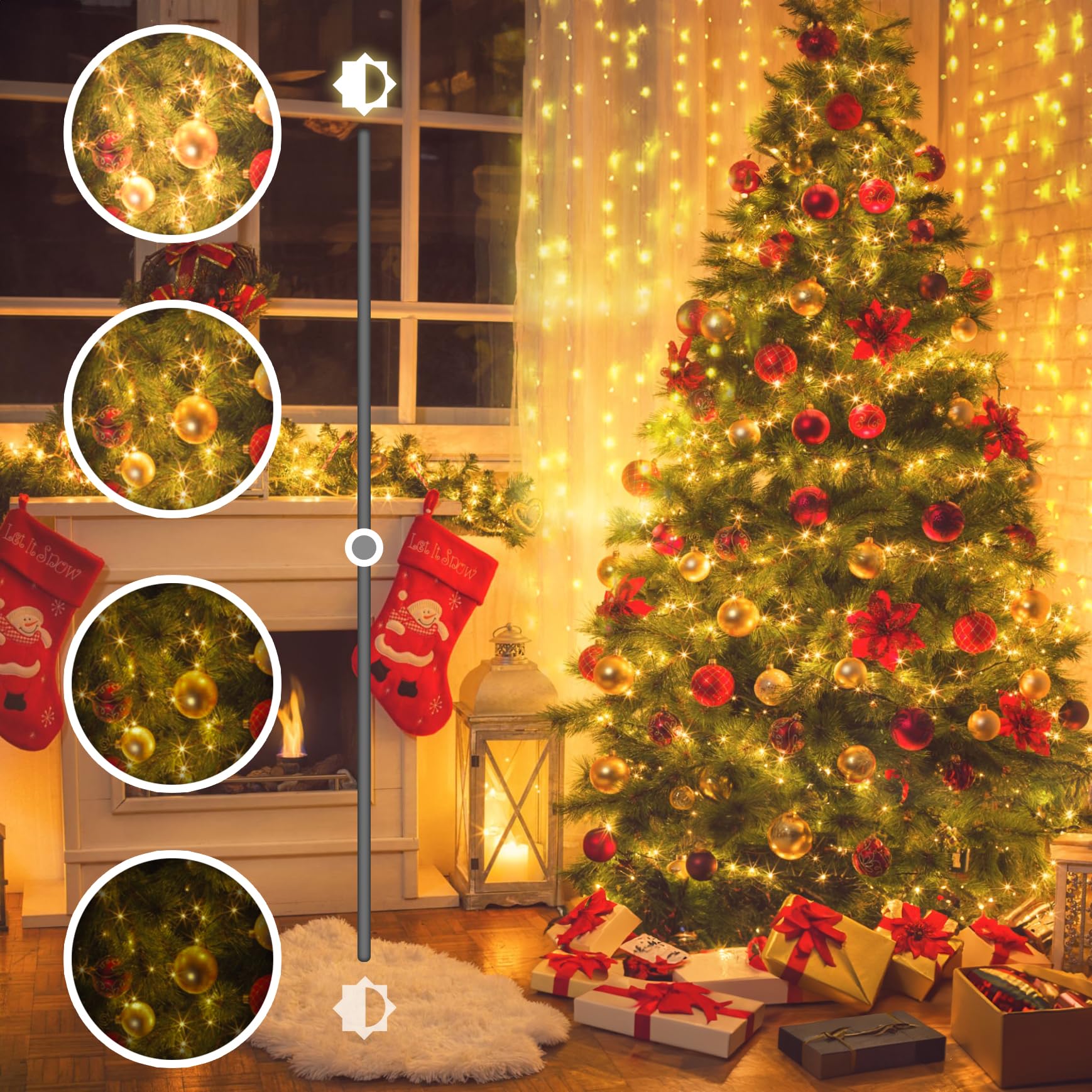 ROADAYLY 1000 LED Christmas String Lights, 394 Ft, Warm White, Waterproof, 8 Modes, Timer, for Outdoor Yard Patio Wedding Decorations