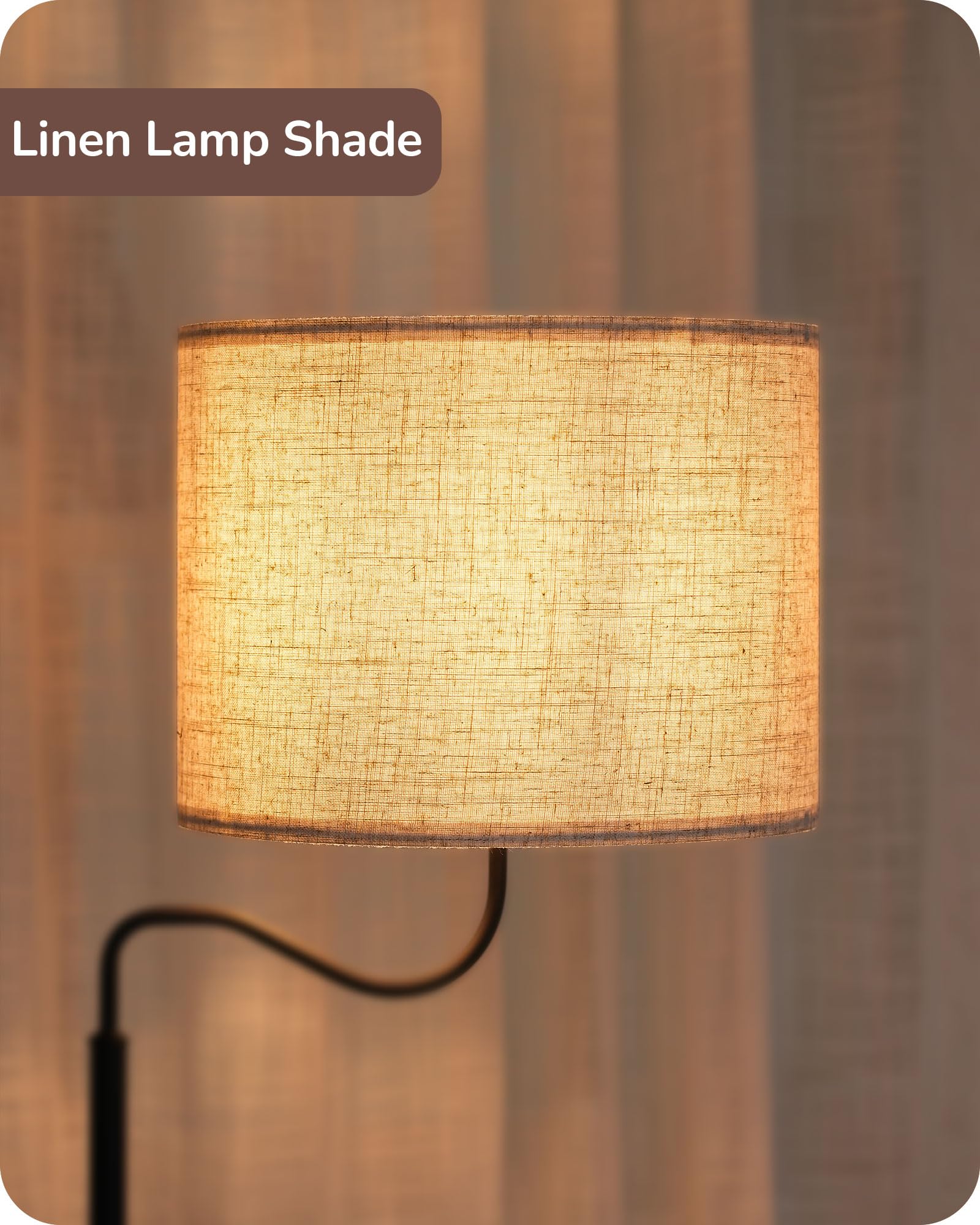Edishine Floor Lamp With Table, Side Nightstand Light With 1 Drawer And 1 Shelf, Bedside Shelf Floor Lamp, Small End Table With