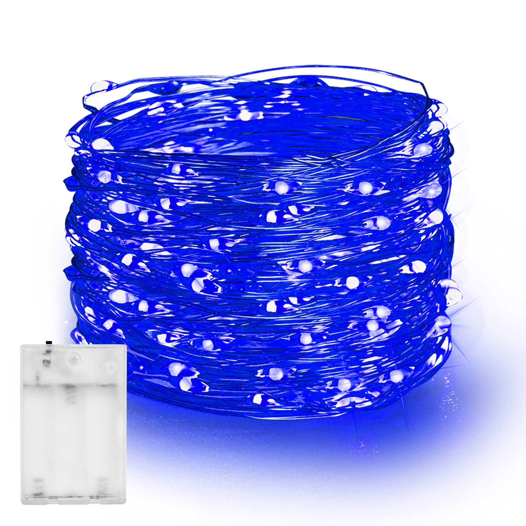Dazzle Bright Fairy Lights Battery Operated, 20 FT 60 LED Silver Wire Waterproof Battery Operated String Lights, Christmas Decor