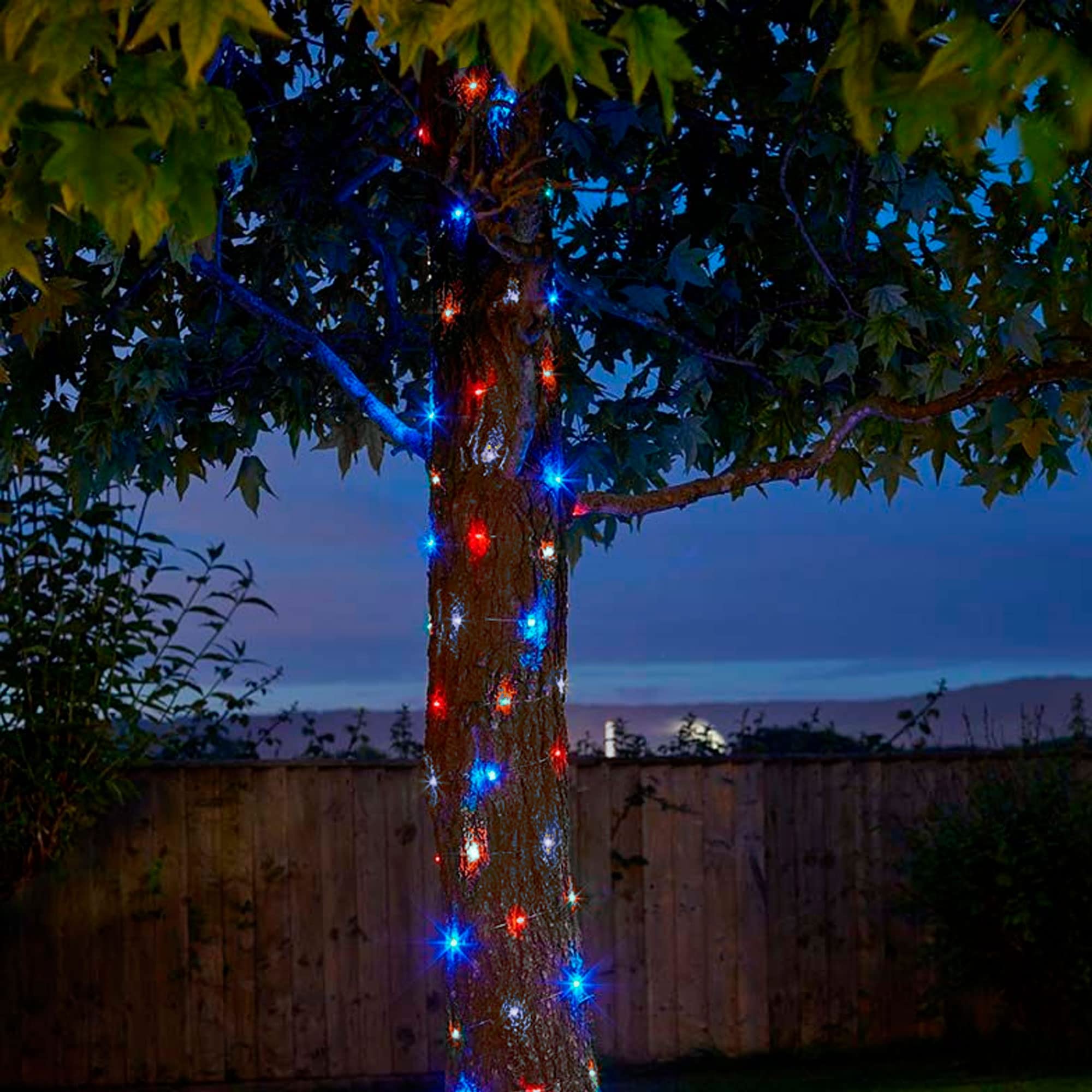 TW SHINE 200 LED Christmas Lights, Waterproof 66 FT Red White and Blue 4th of July String Lights, Model HB-200COI