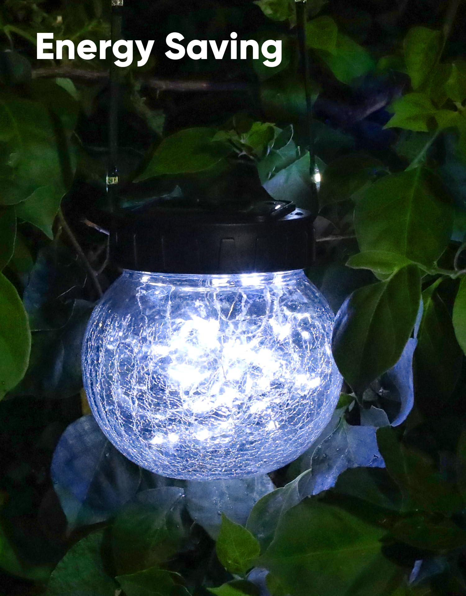 Partphoner Solar Lights Outdoor Waterproof 12-Pack  Solar Powered Hanging Lantern  ed Glass Hanging Globes For Yard Decor Christmas Decoration  Shepherd Hook  Garden Tree Ornaments  Cold White