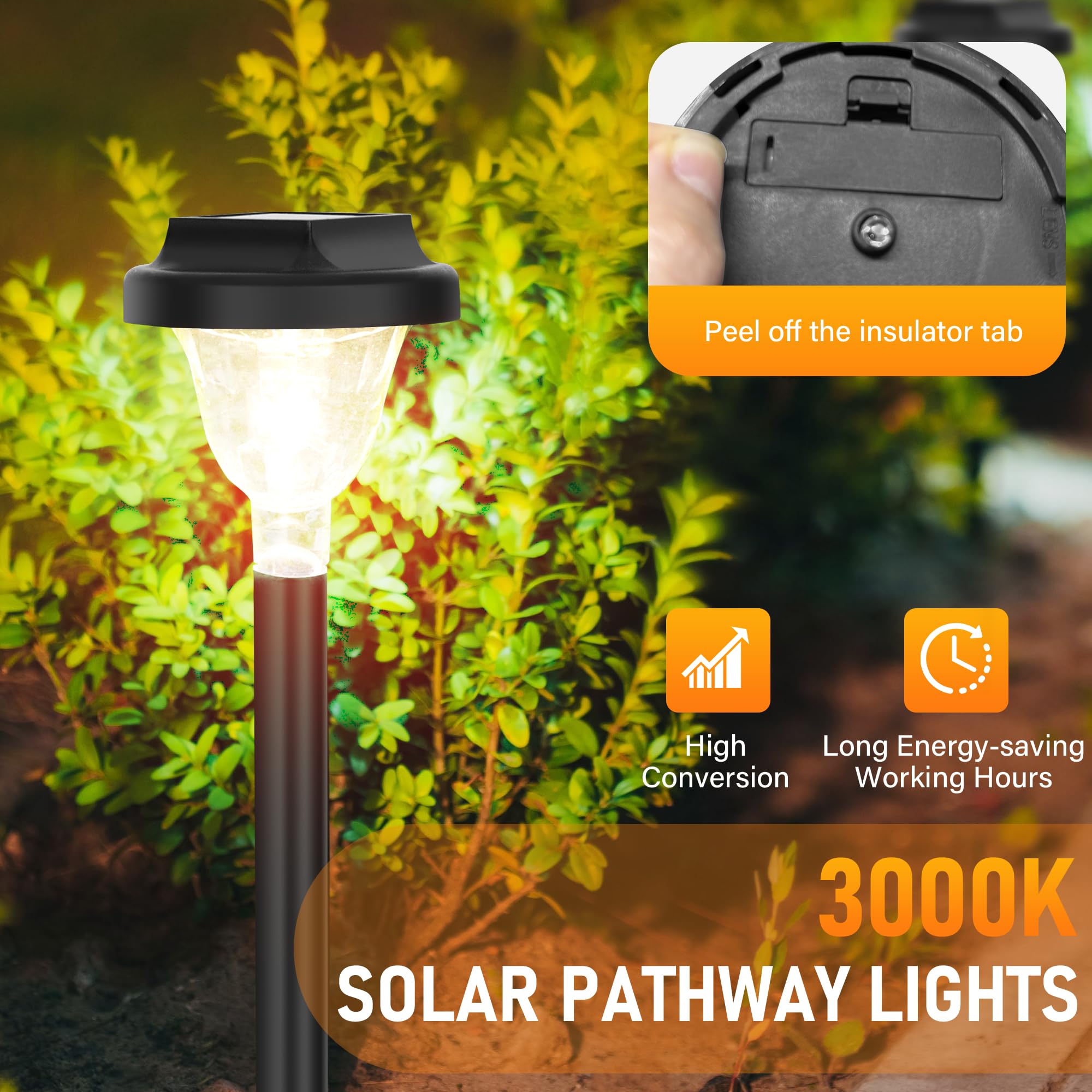 Siatom Lighting Solar Pathway Lights, Ip65 Waterproof 10 Pack, Warm Light Led Garden Lighting