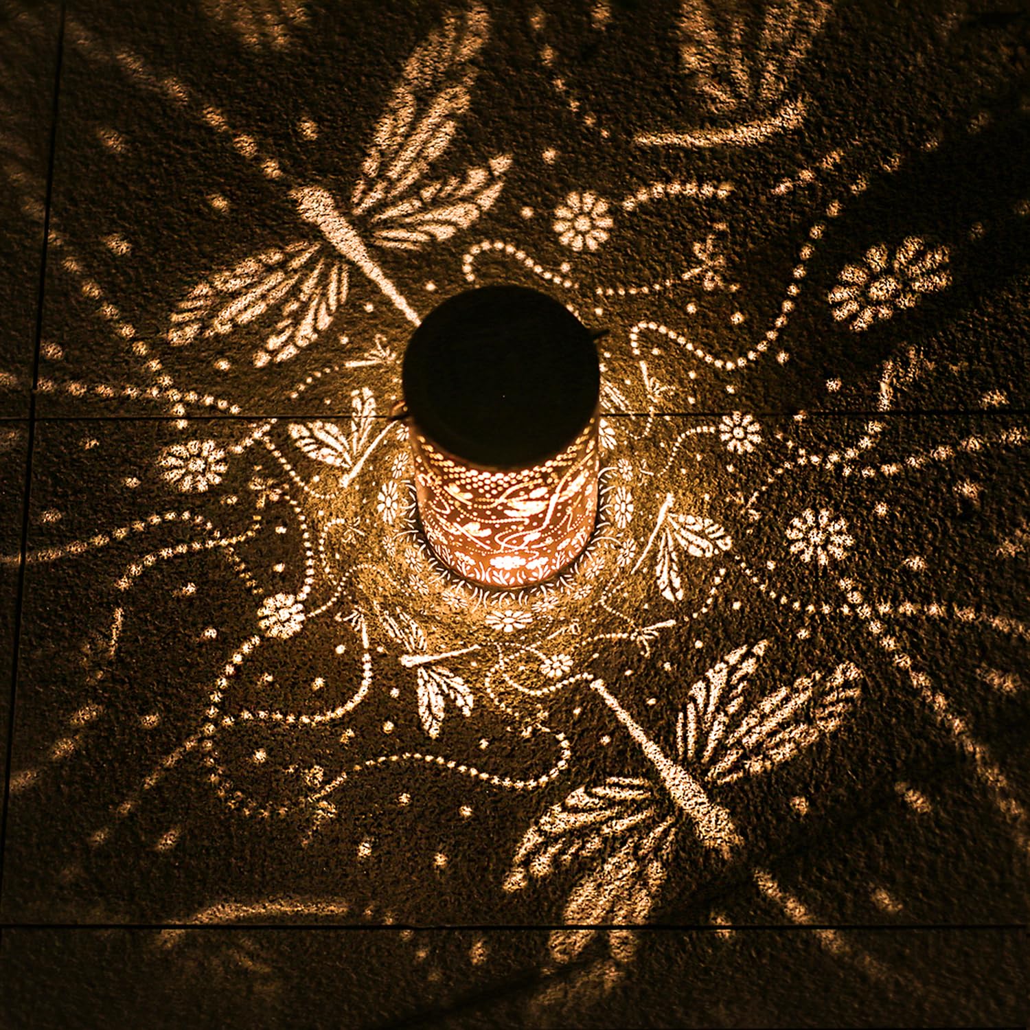 Dragonfly Solar Lanterns Outdoor Waterproof Hanging Solar Lights Dragonfly Gifts For Women Men Metal Decorative Led Lanterns For