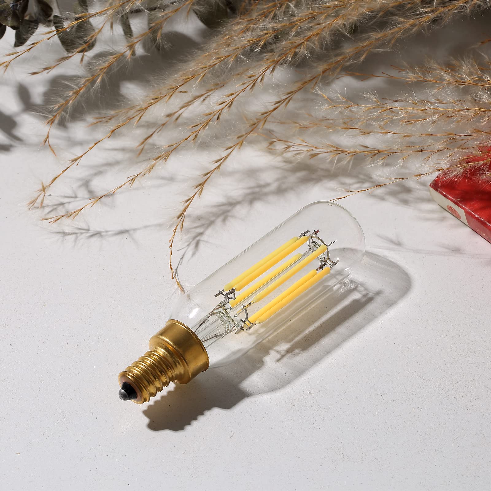 Create Bright E12 Dimmable Led Bulb 80W Equivalent Small Candelabra Classic T6 T25 Ceiling Fan Light Bulbs Daylight White 5000K,