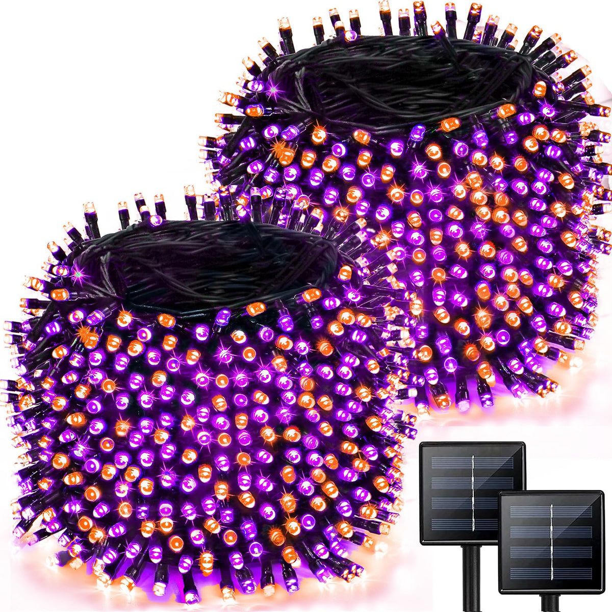 2 Pack Solar Halloween Lights Outdoor, 170 Ft 480 Led Solar String Twinkle Light For Outside With 8 Modes & Memory Function, Wat