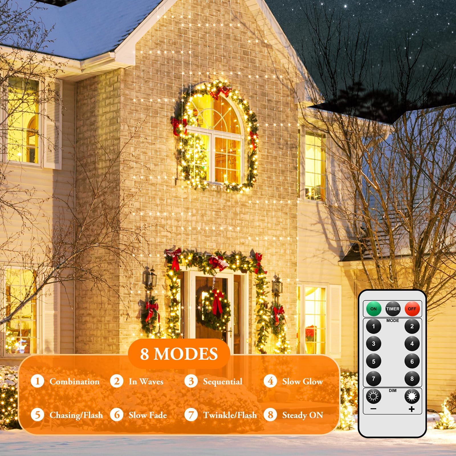 Lakumu 4-Pack 33Ft 100 Led Fairy Lights Battery Operated, Remote Control String Lights With Timer, 8 Modes Waterproof Outdoor Twinkle Lights For Bedroom Classroom Dorm Diy Christmas Party, Warm White