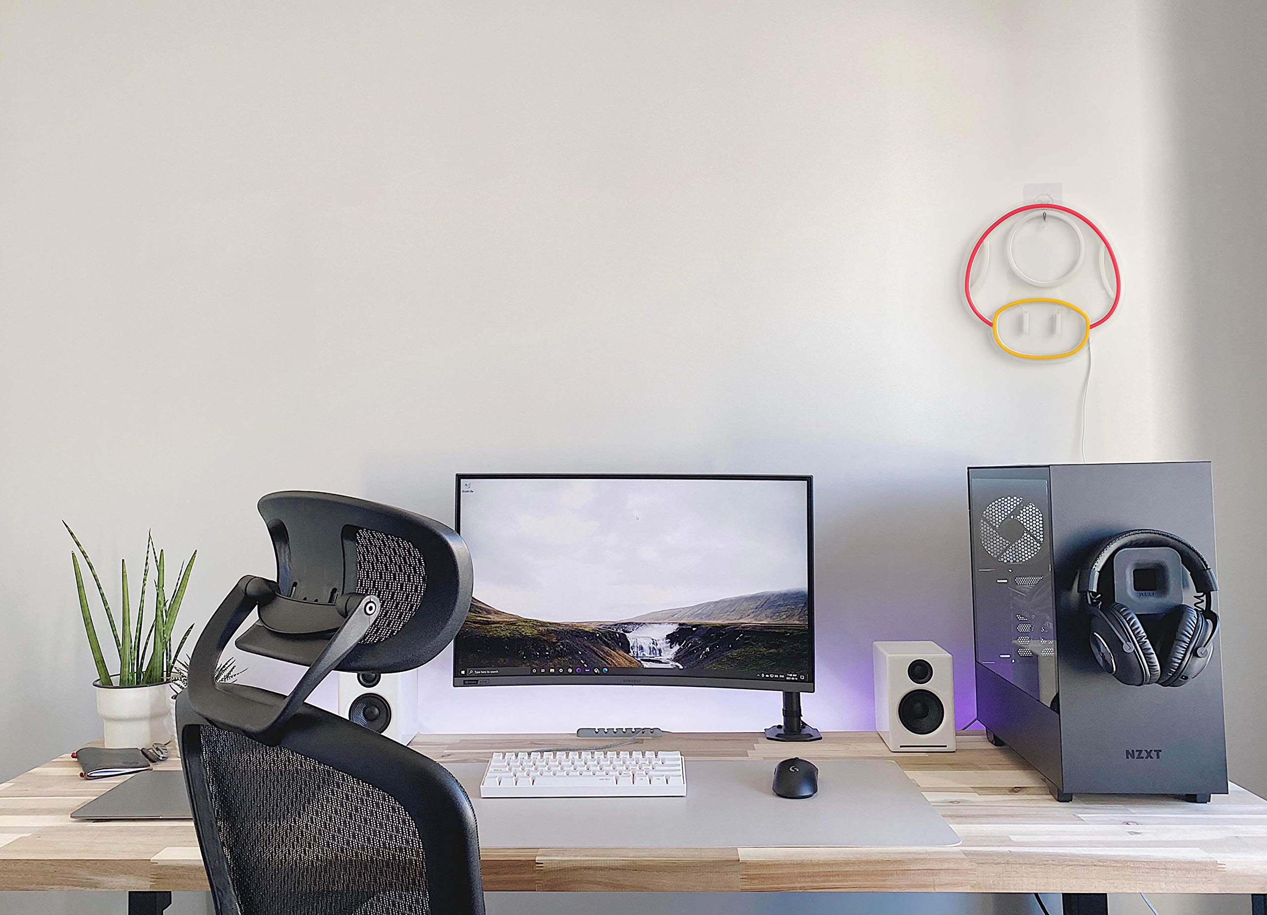 Heliwey Game Led Neon Light Sign - Super Mushroom Npc Wall Decor For Game Room, Red