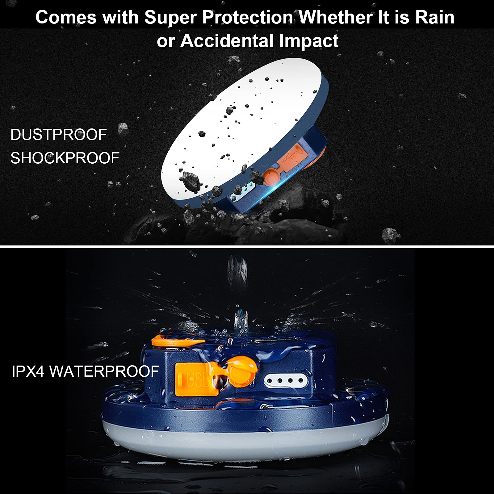 iodoo 2pcs 10000mAh Rechargeable Tent Light 3000LM 6500K Outdoor Emergency Light 24H Play Time Color: 30W