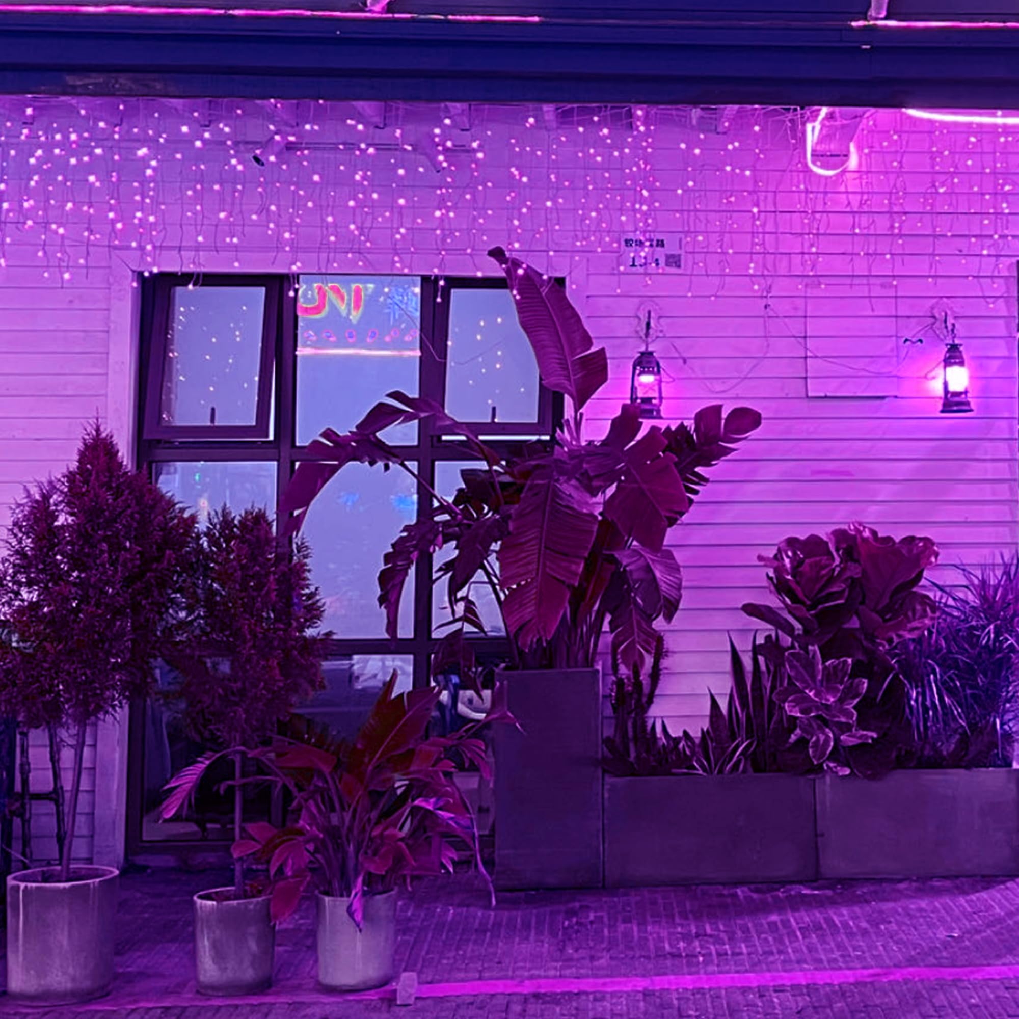 Yolight 13Ft 96 Led Icicle String Lights With Memory Function Controller, Indoor Curtain Fairy Lights Halloween Hanging Decoration For Patio Garden Bedroom Christmas Wedding (Purple)