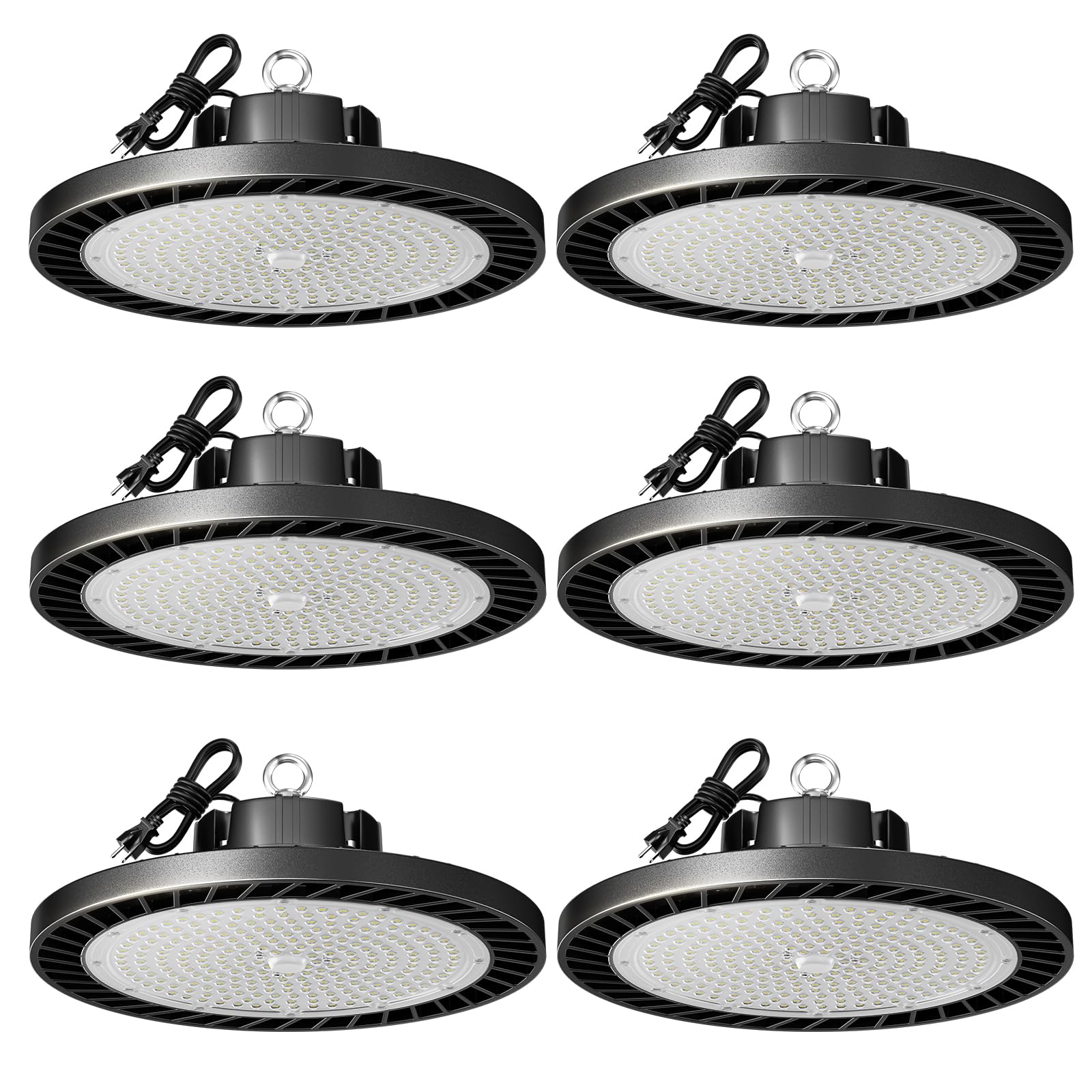 Lvsdak Ufo Led High Bay Lights 250W (Eqv.1000W Mh/Hps/Hid) 5000K Daylight 37500Lm With 5Ft Cable High Bay Led Shop Lights Commercial Lighting Fixture For Warehouse Workshop Barn Factory 6 Pack