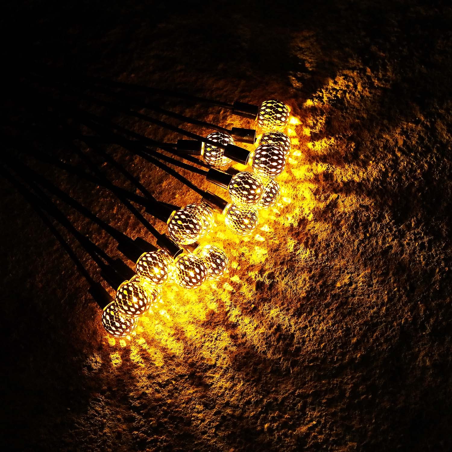 Zfnn Solar Garden Lights - 20 Leds Starburst Firefly Lights, Waterproof 2 Pack For Outdoor Decor